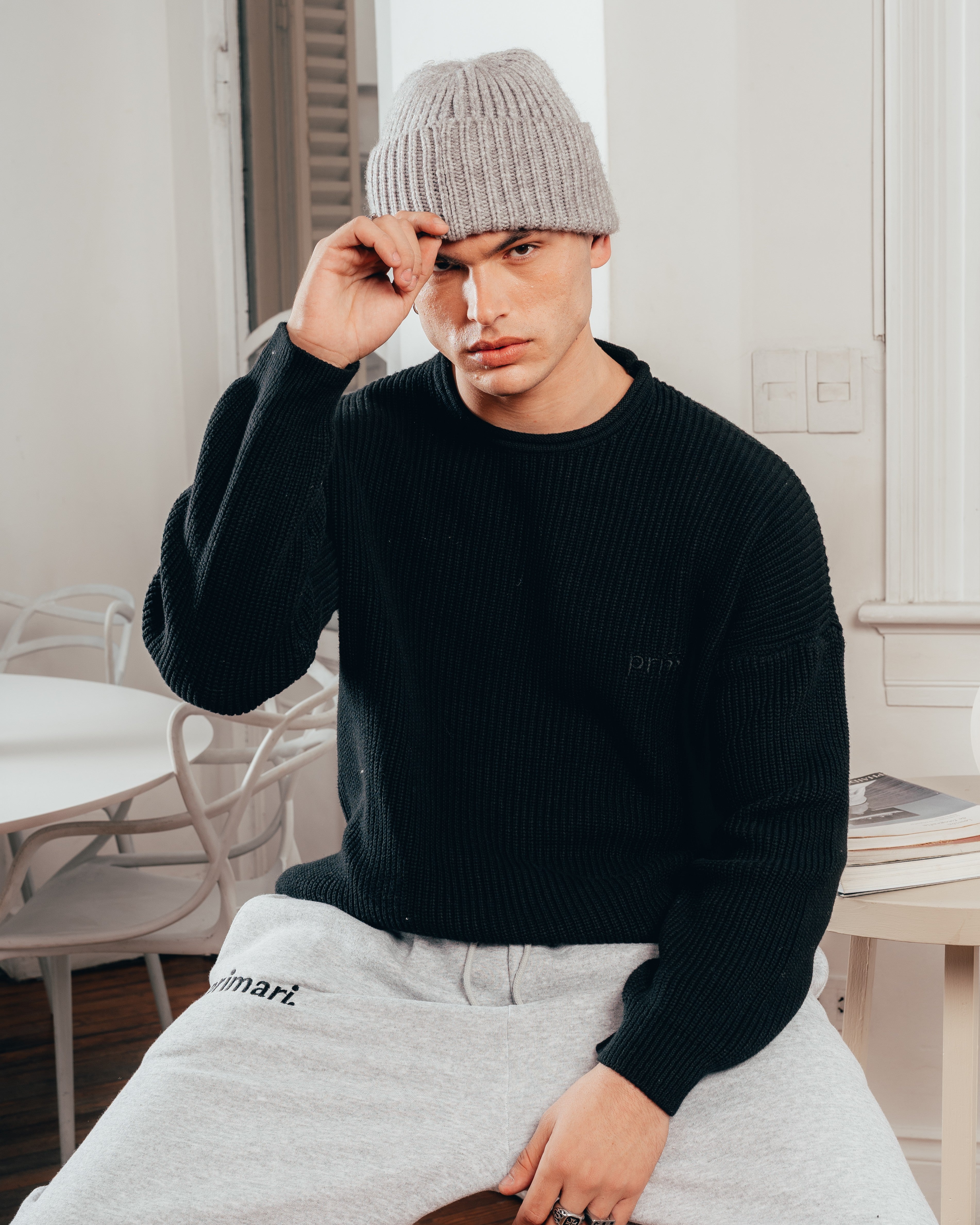 SWEATER TEJIDO PESADO [ PRIMARI ] BLACK