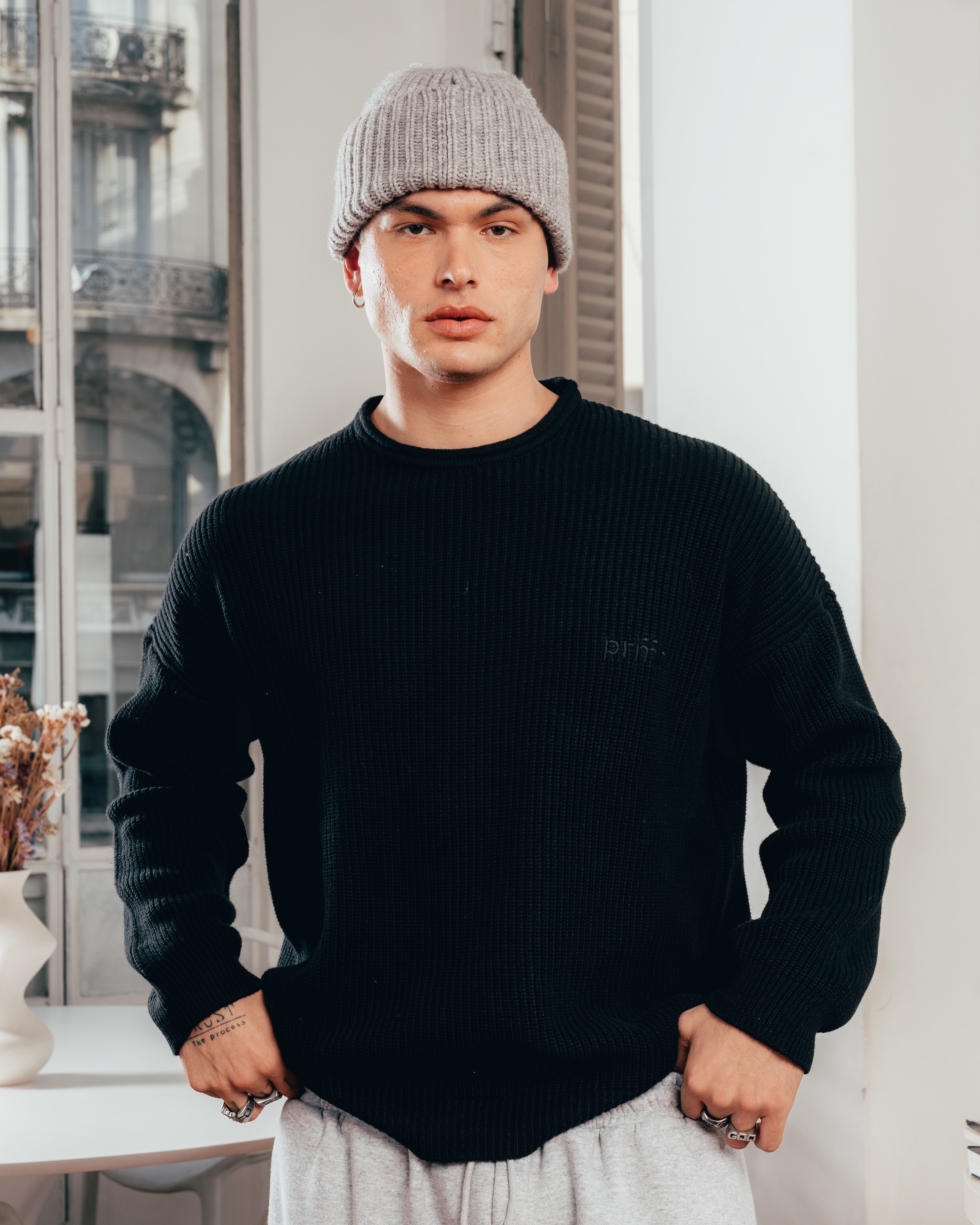 SWEATER TEJIDO PESADO [ PRIMARI ] BLACK