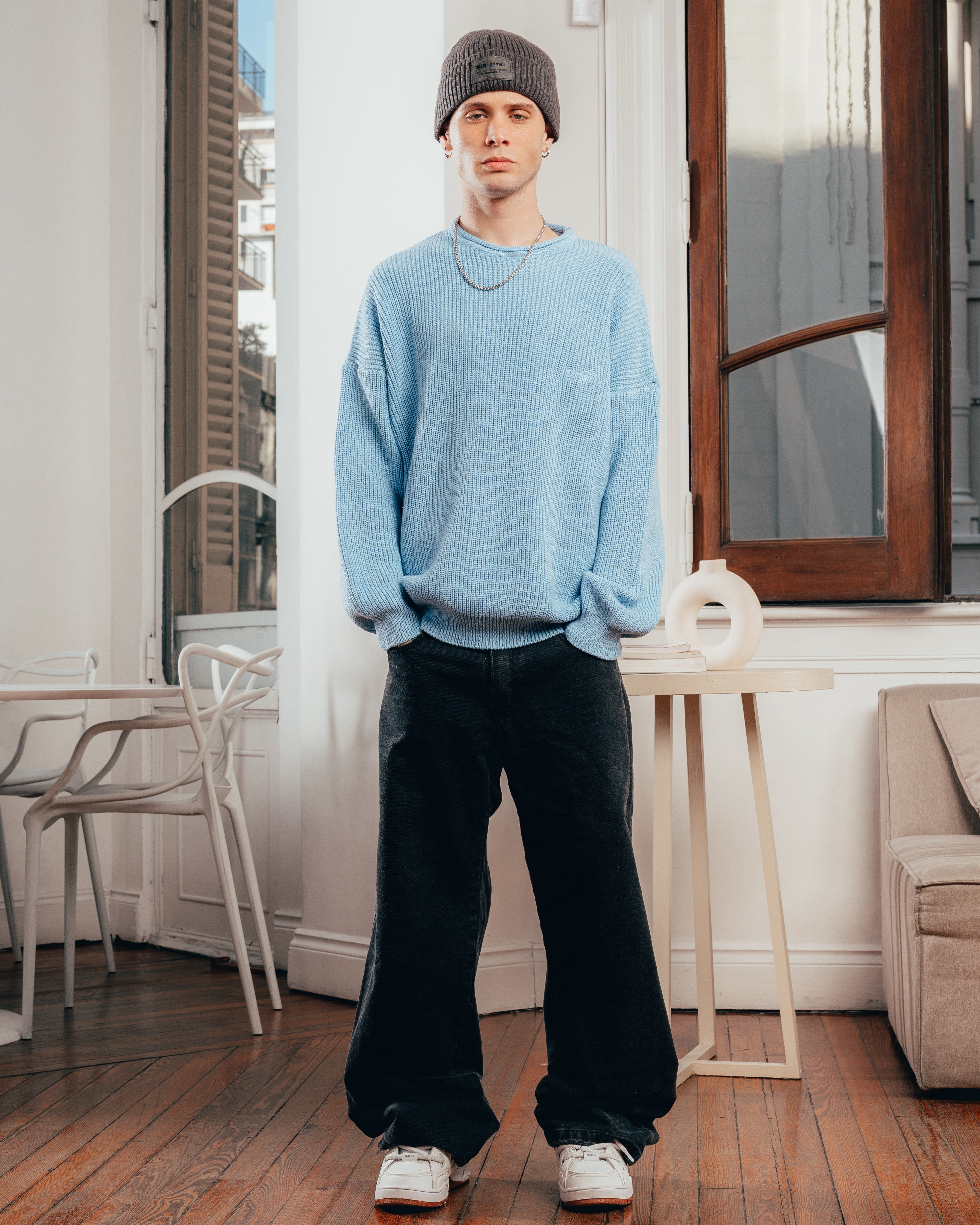 SWEATER TEJIDO PESADO [ PRIMARI ] SKY BLUE