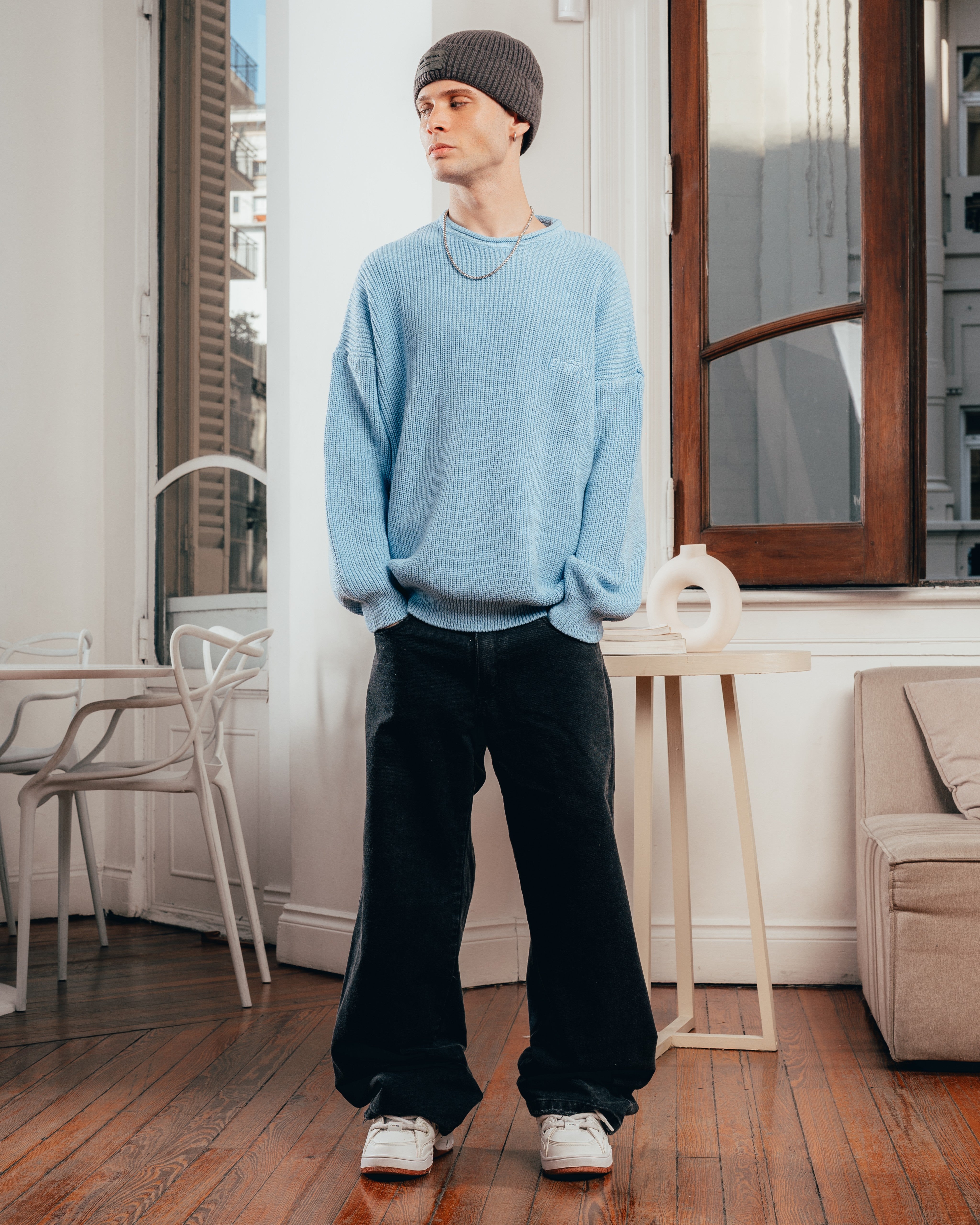 SWEATER TEJIDO PESADO [ PRIMARI ] SKY BLUE