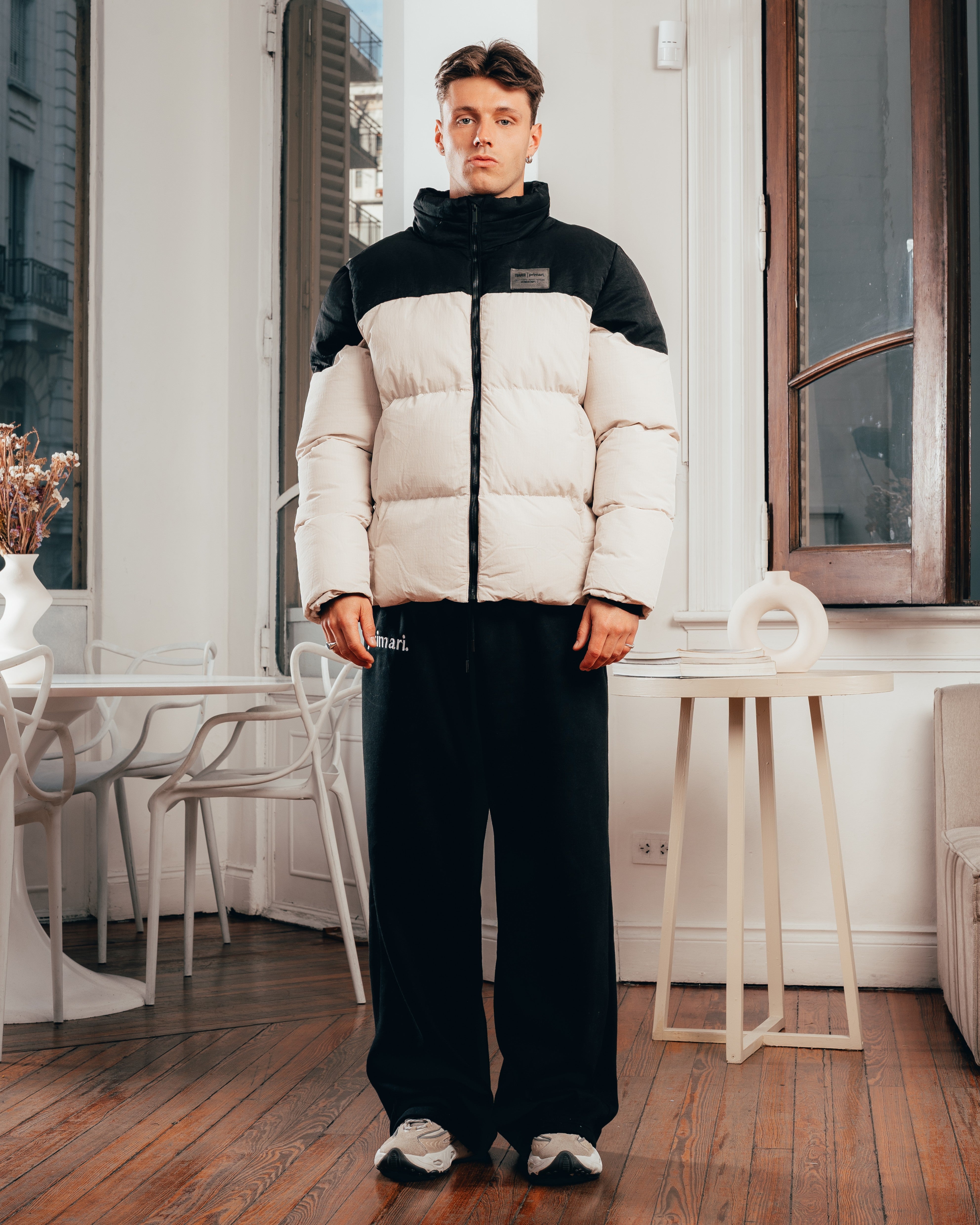 CAMPERA PUFFER [ PRIMARI ] BICOLOR BLACK