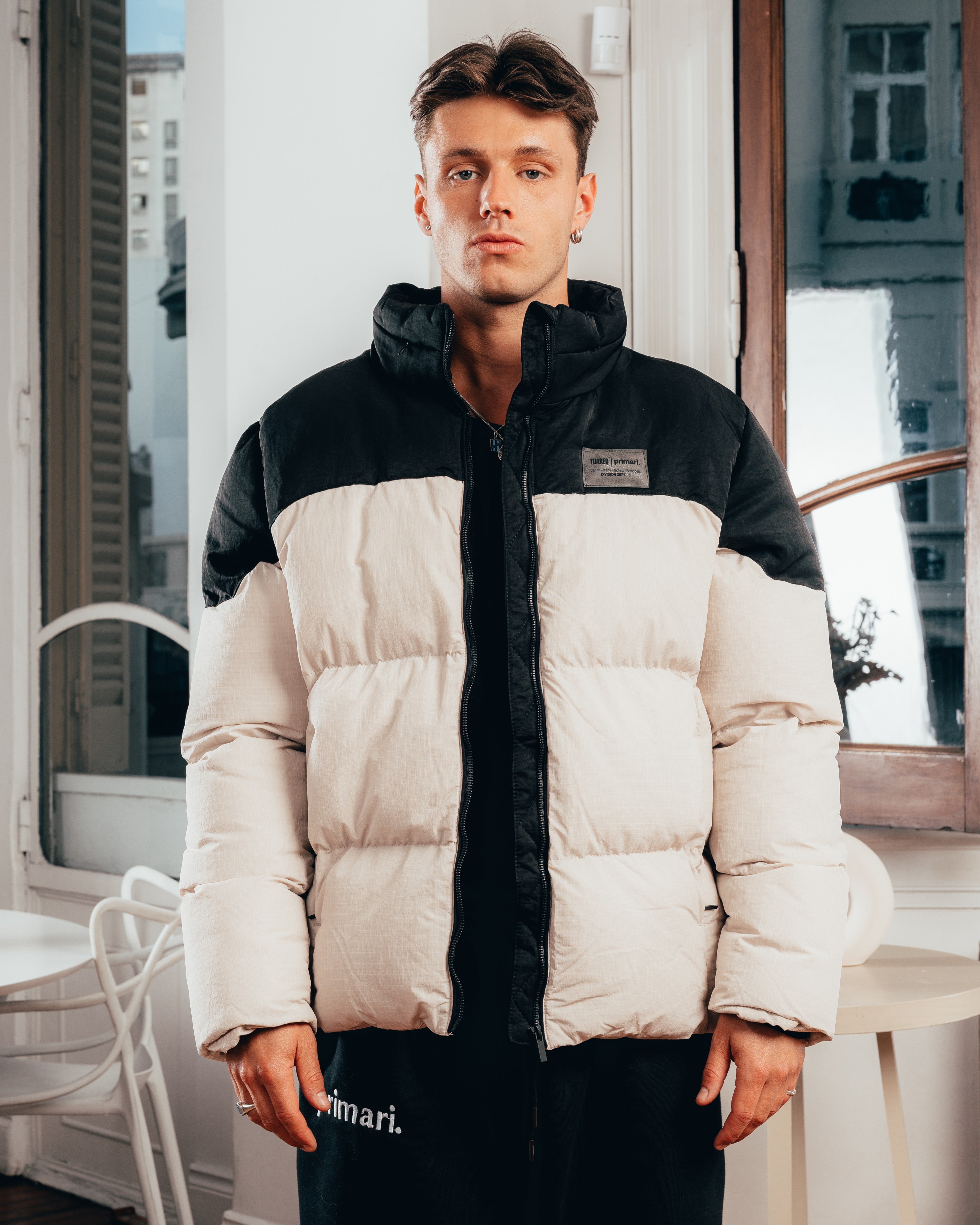 CAMPERA PUFFER [ PRIMARI ] BICOLOR BLACK