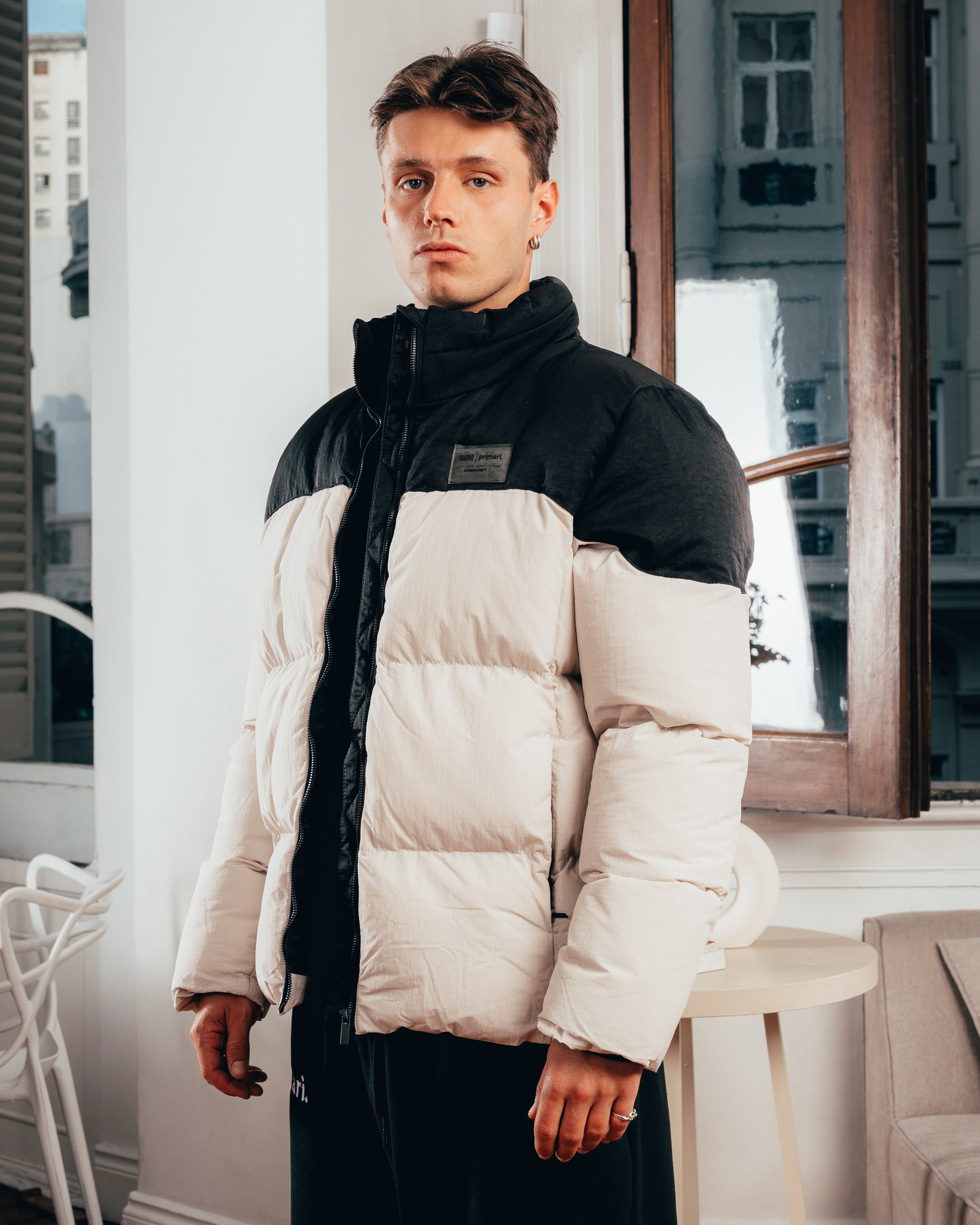 CAMPERA PUFFER [ PRIMARI ] BICOLOR BLACK