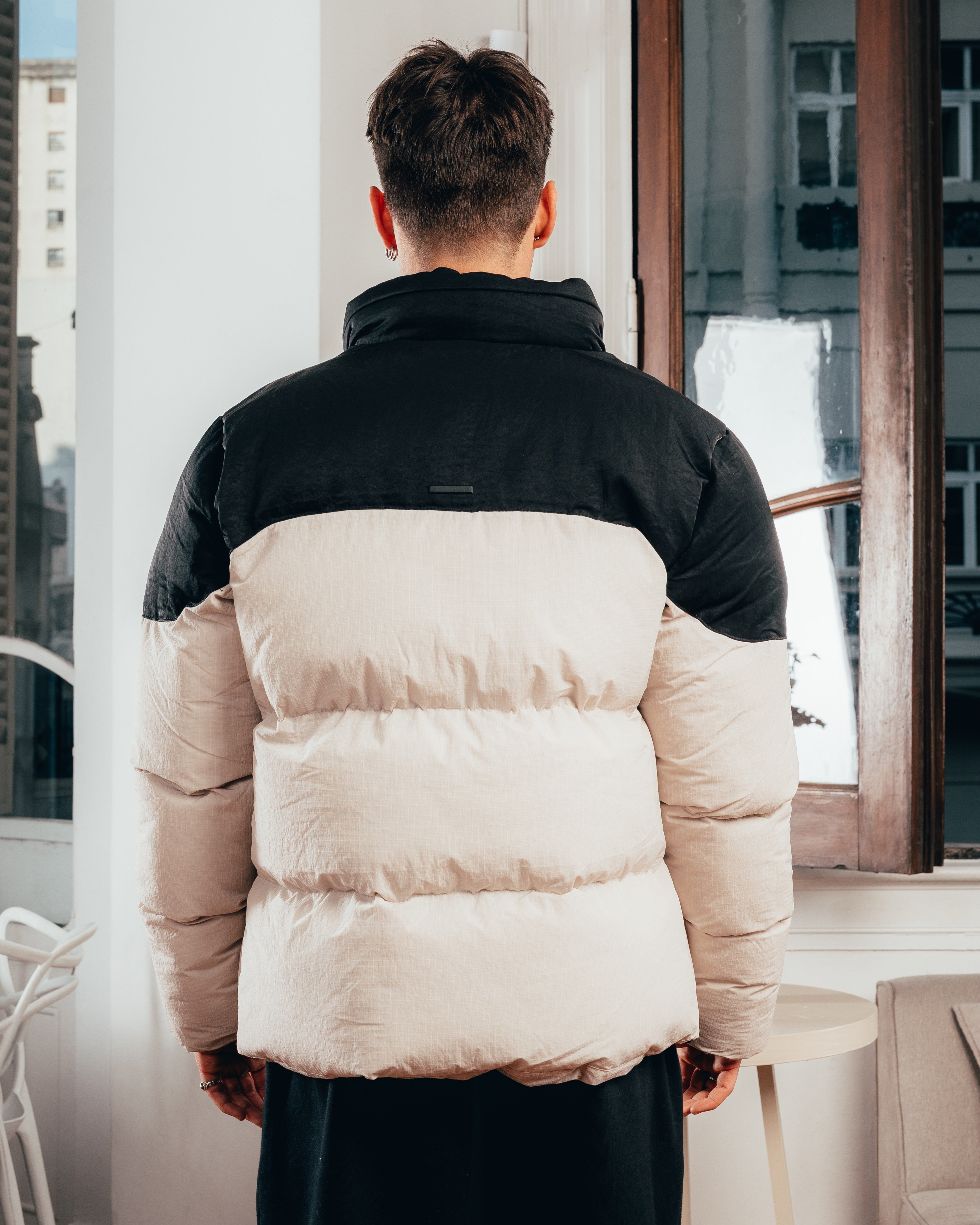 CAMPERA PUFFER [ PRIMARI ] BICOLOR BLACK