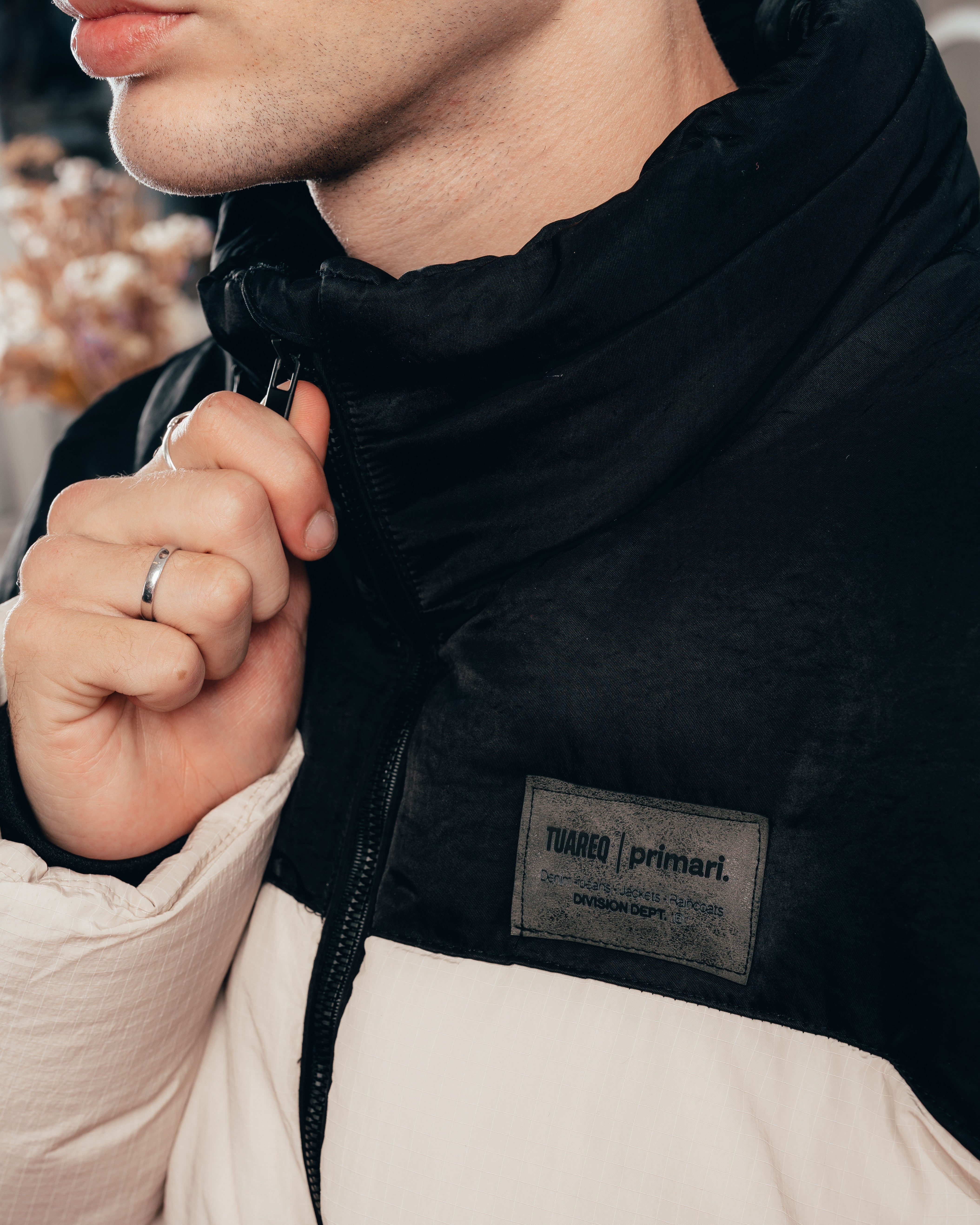 CAMPERA PUFFER [ PRIMARI ] BICOLOR BLACK