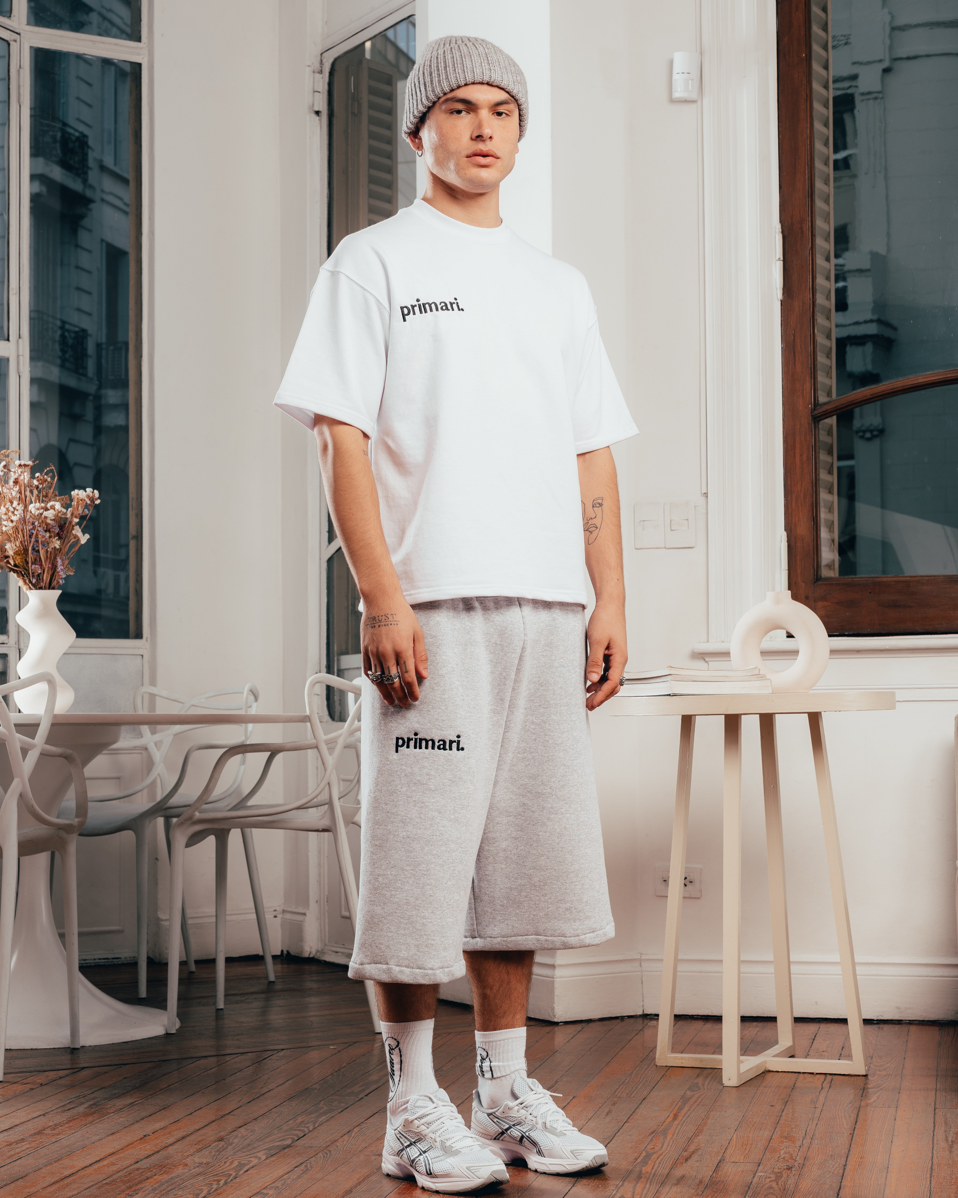 REMERA EXTRA PESADA SEMIOVER LETTER [ PRIMARI ] WHITE