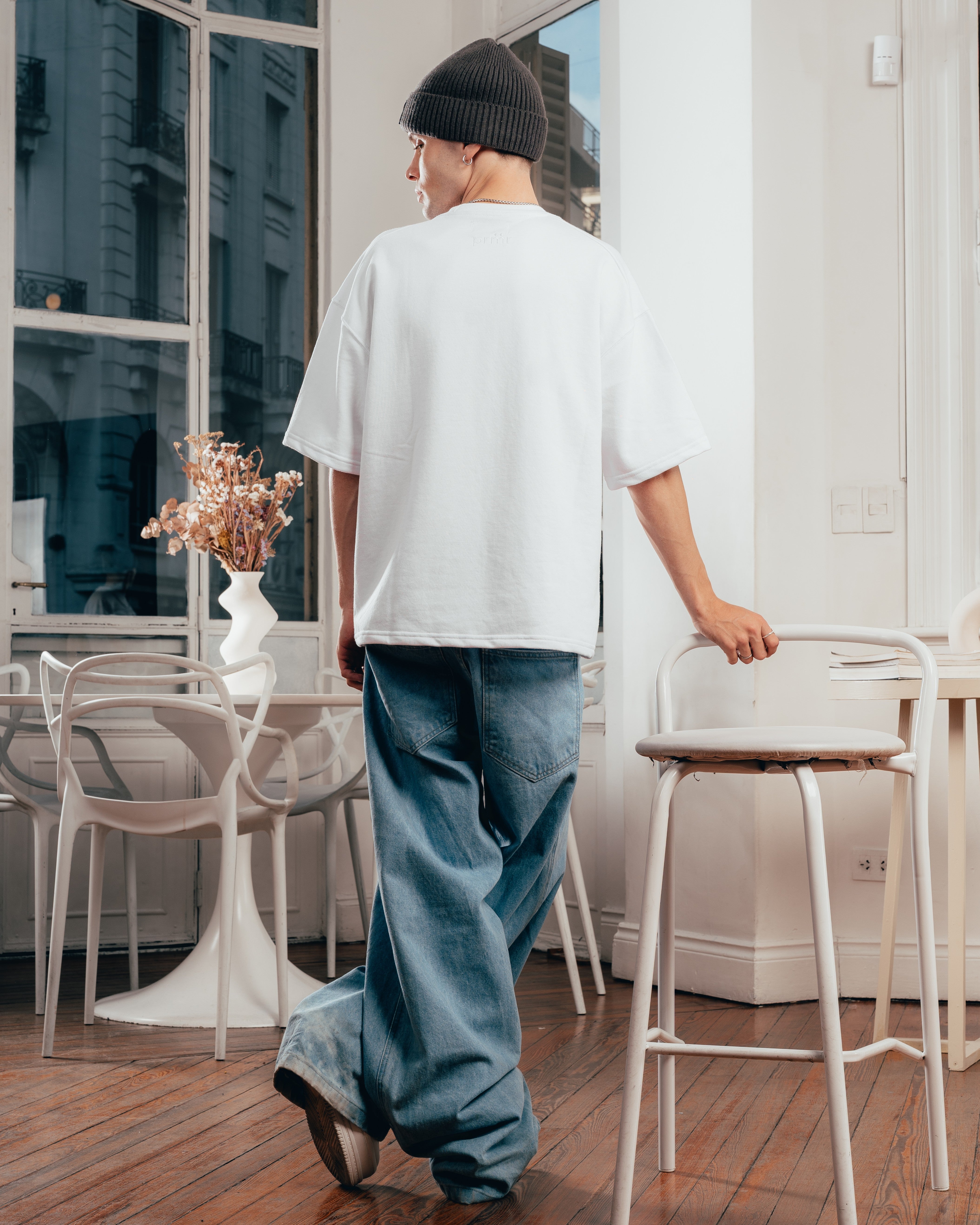 REMERA EXTRA PESADA SEMIOVER [ PRIMARI ] SIMPLE WHITE