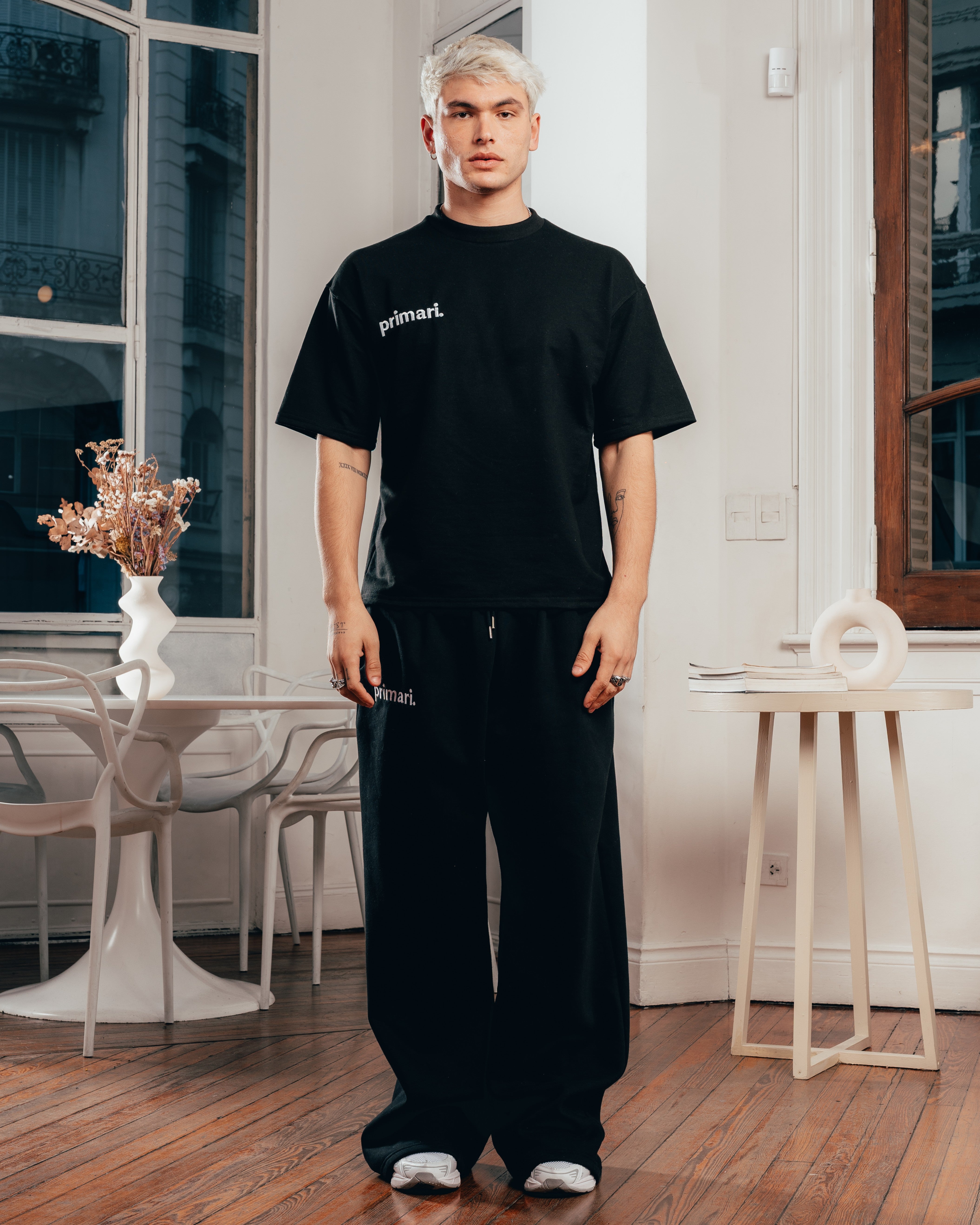 REMERA EXTRA PESADA SEMIOVER LETTER [ PRIMARI ] BLACK