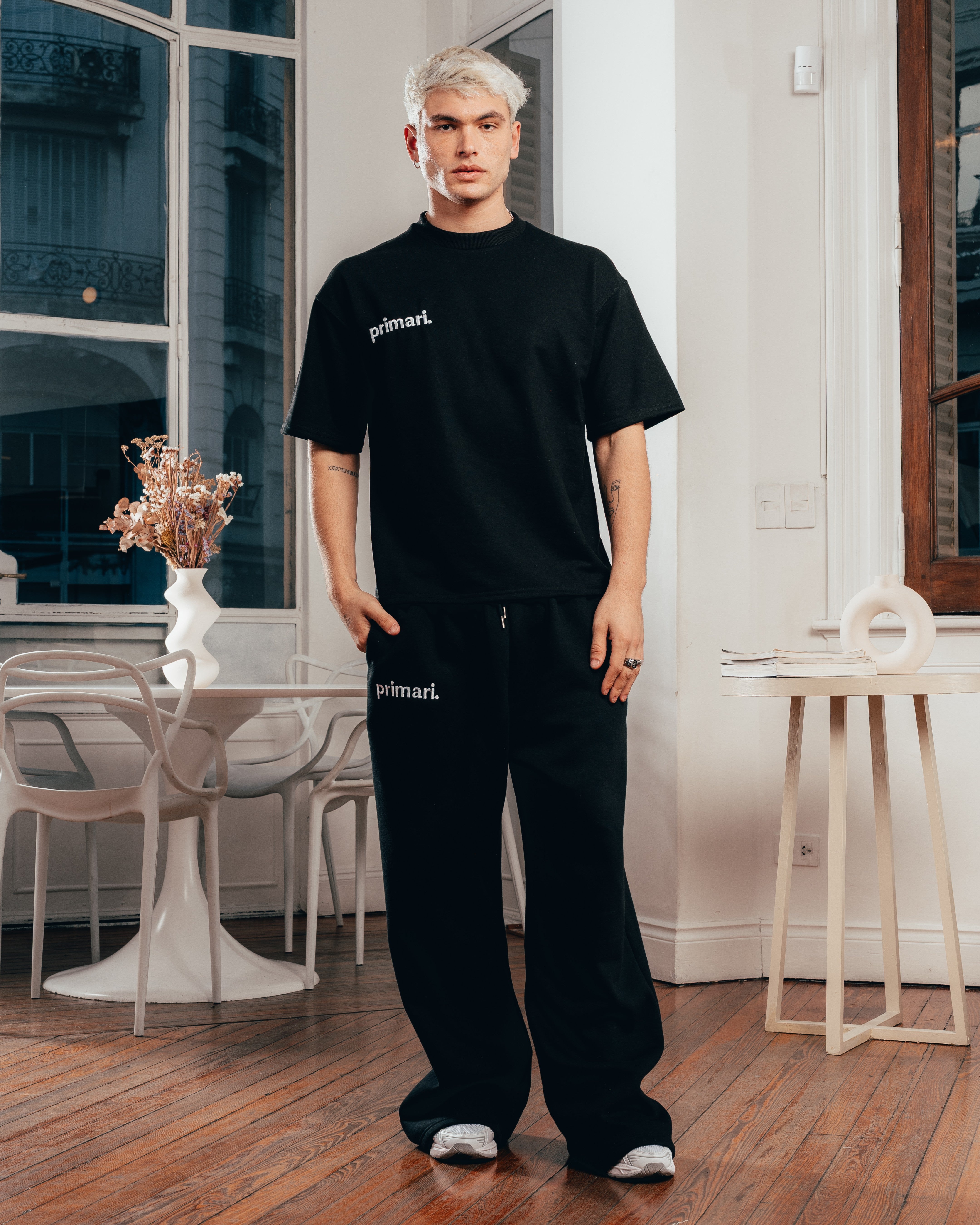 REMERA EXTRA PESADA SEMIOVER LETTER [ PRIMARI ] BLACK