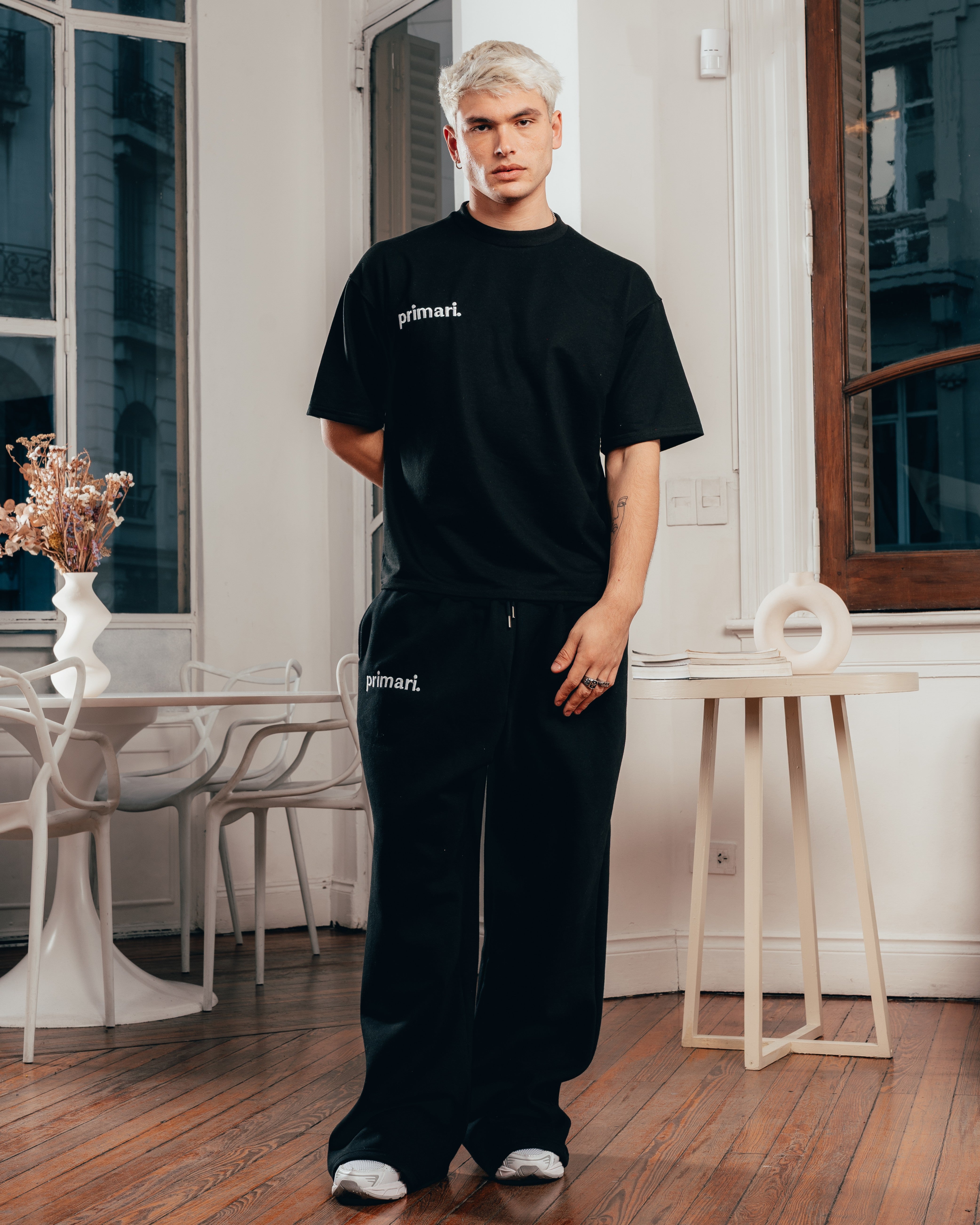 REMERA EXTRA PESADA SEMIOVER LETTER [ PRIMARI ] BLACK