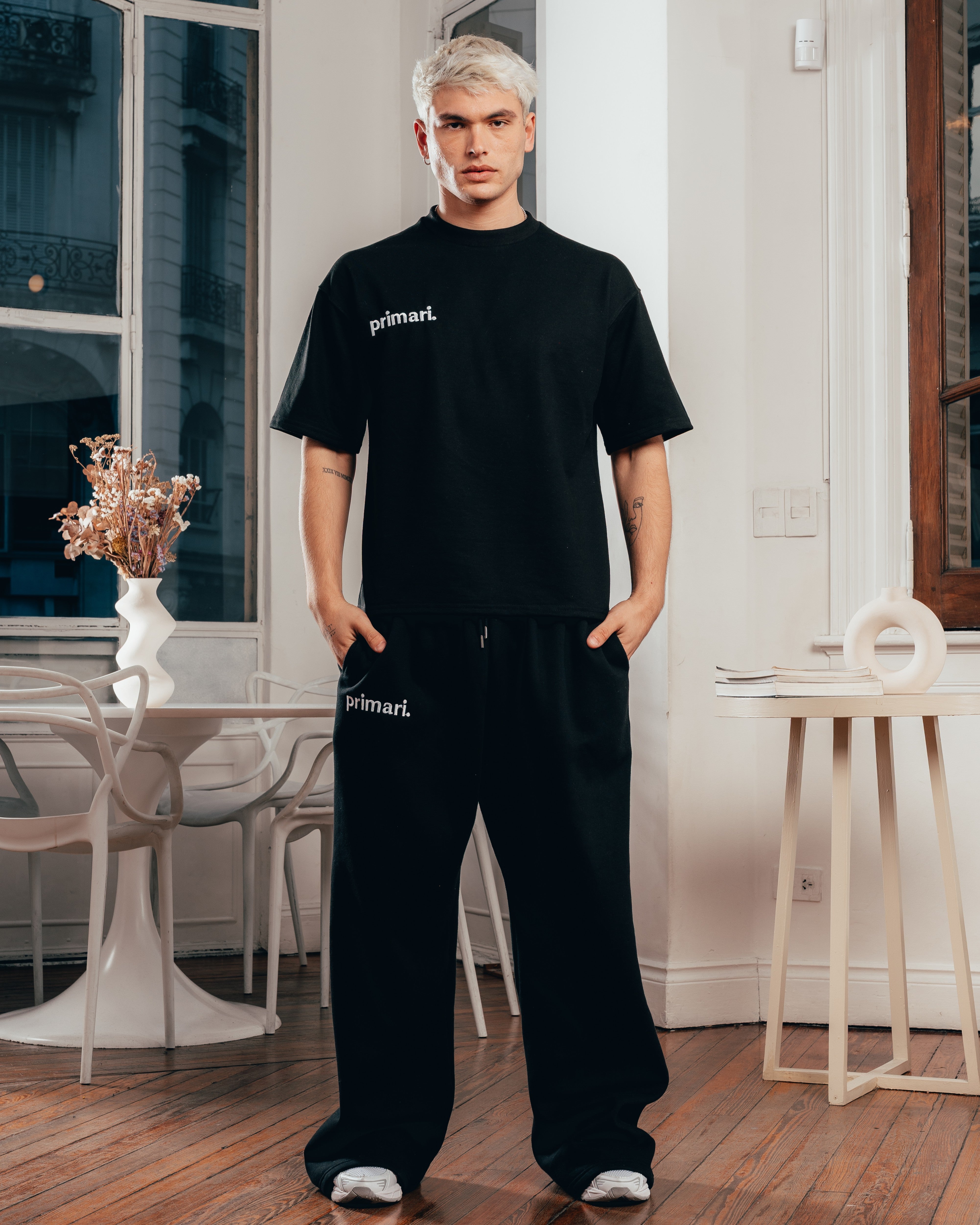REMERA EXTRA PESADA SEMIOVER LETTER [ PRIMARI ] BLACK