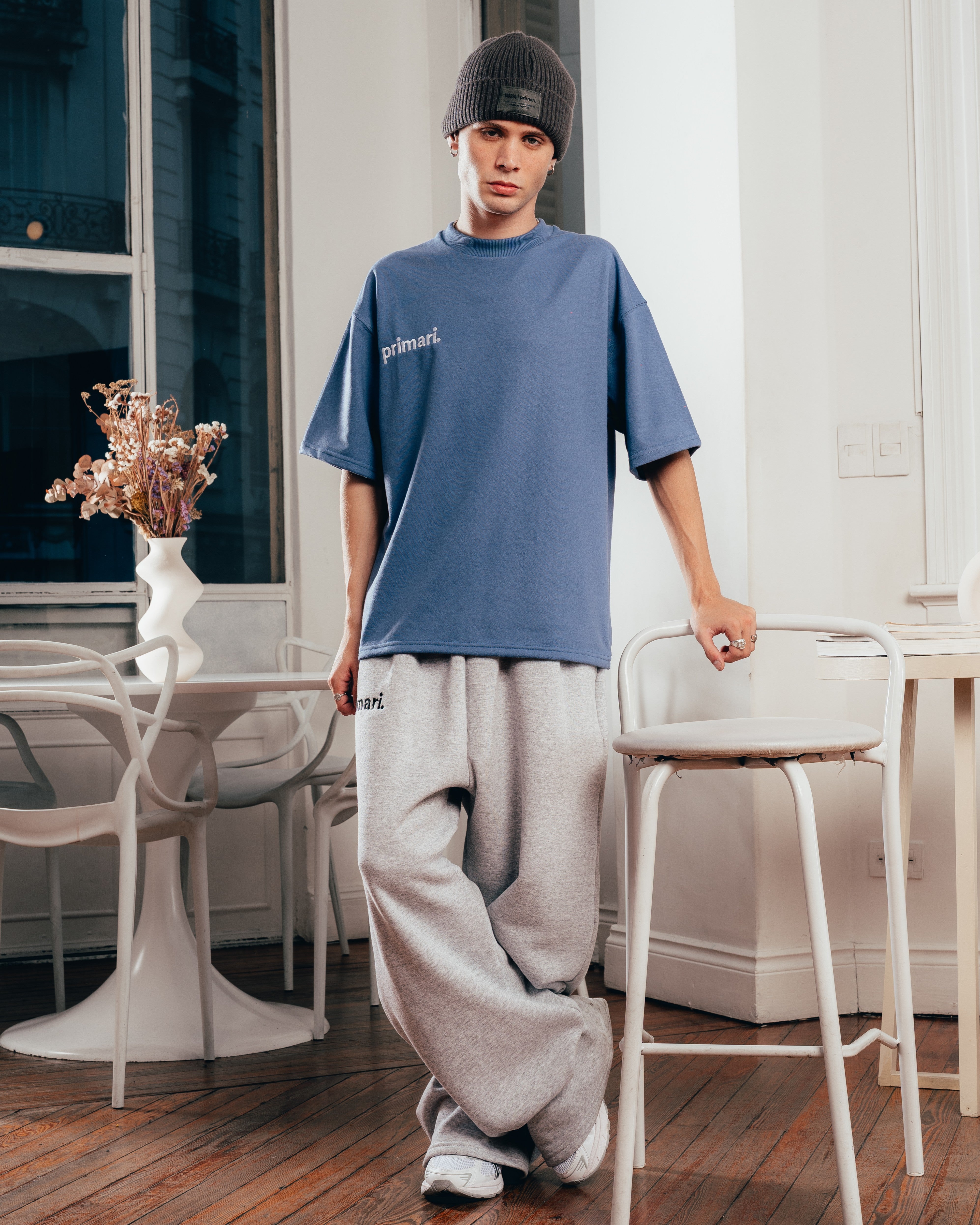 REMERA EXTRA PESADA SEMIOVER LETTER [ PRIMARI ] NAVY BLUE
