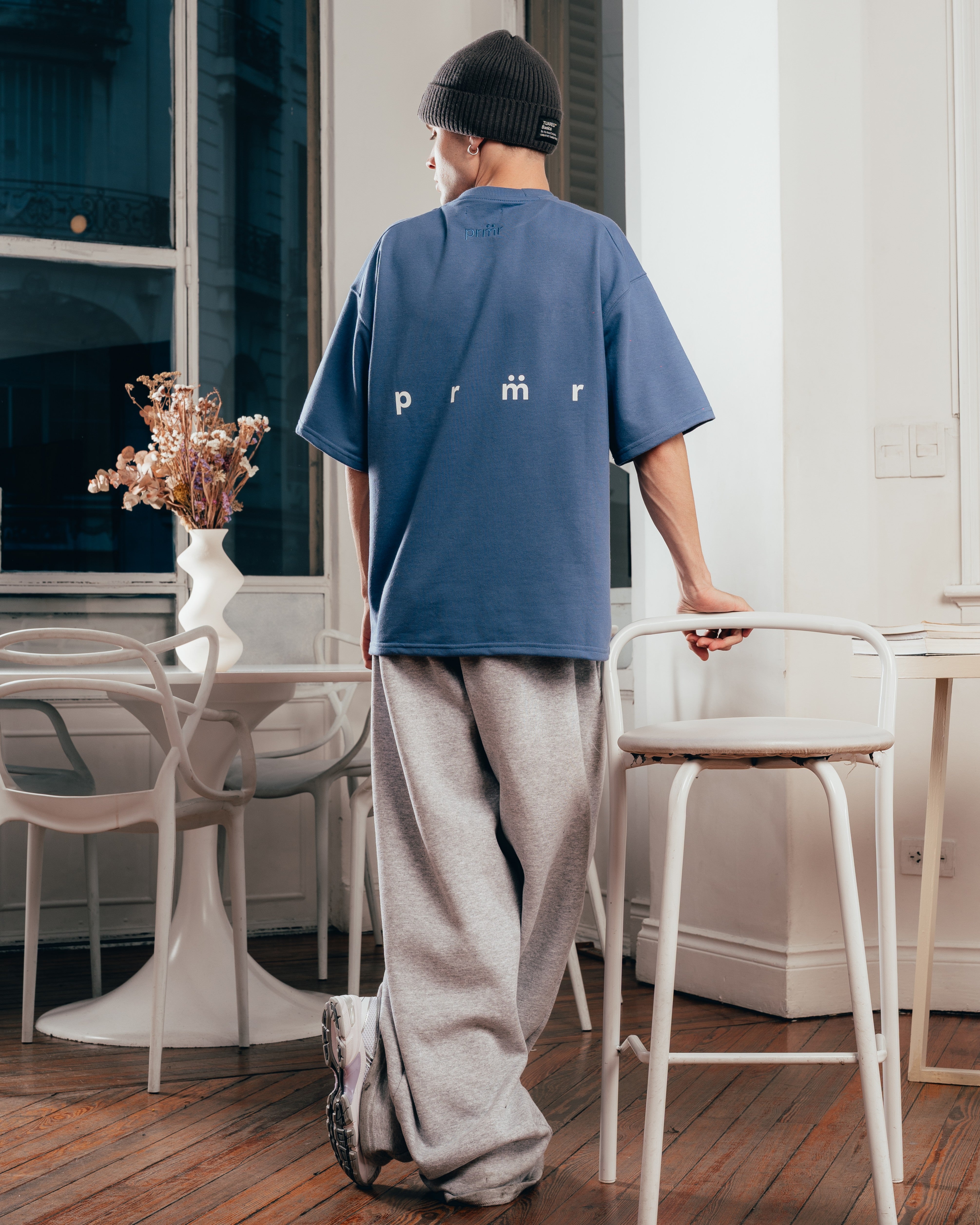 REMERA EXTRA PESADA SEMIOVER LETTER [ PRIMARI ] NAVY BLUE