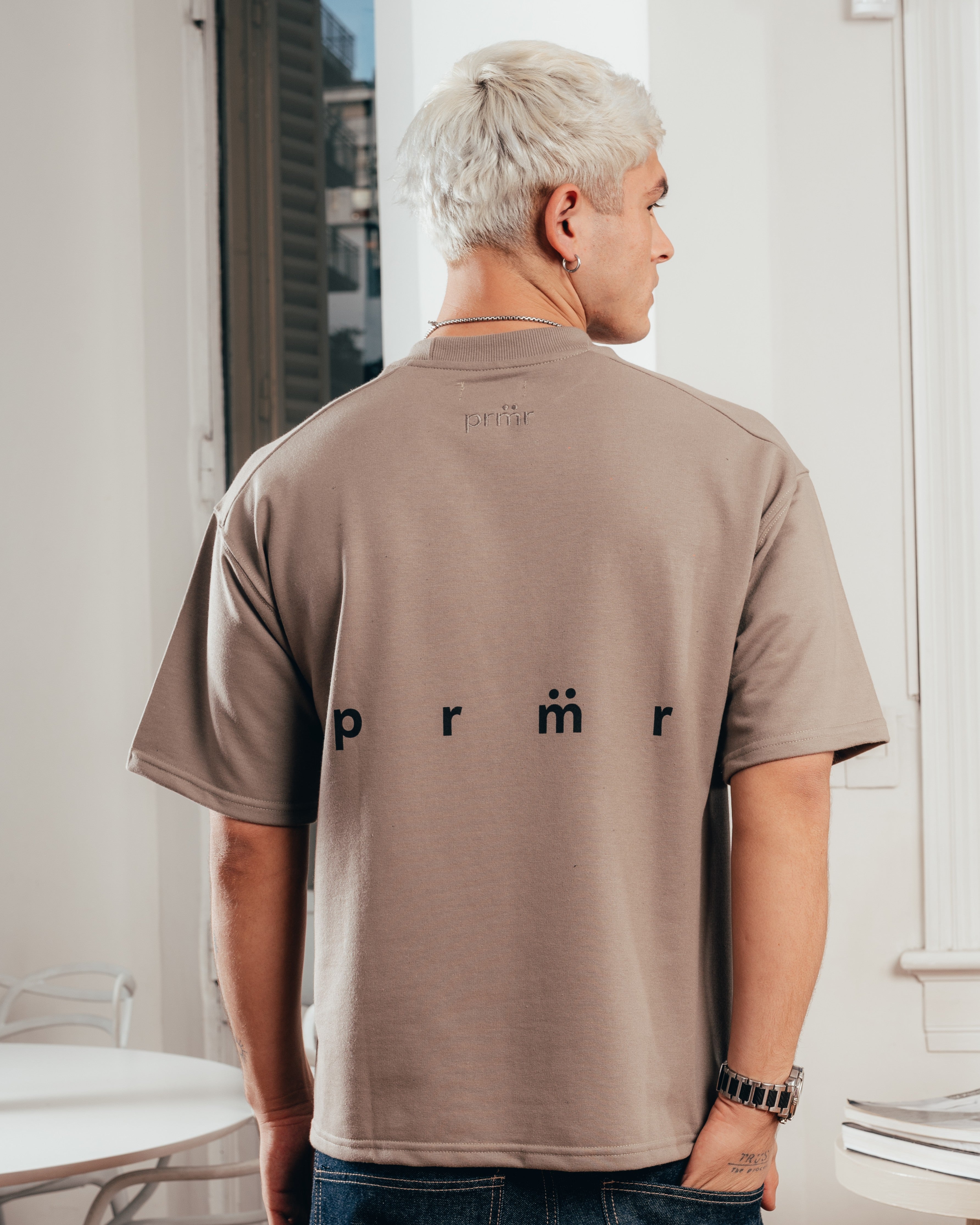 REMERA EXTRA PESADA  SEMIOVER LETTER [ PRIMARI ] VISON
