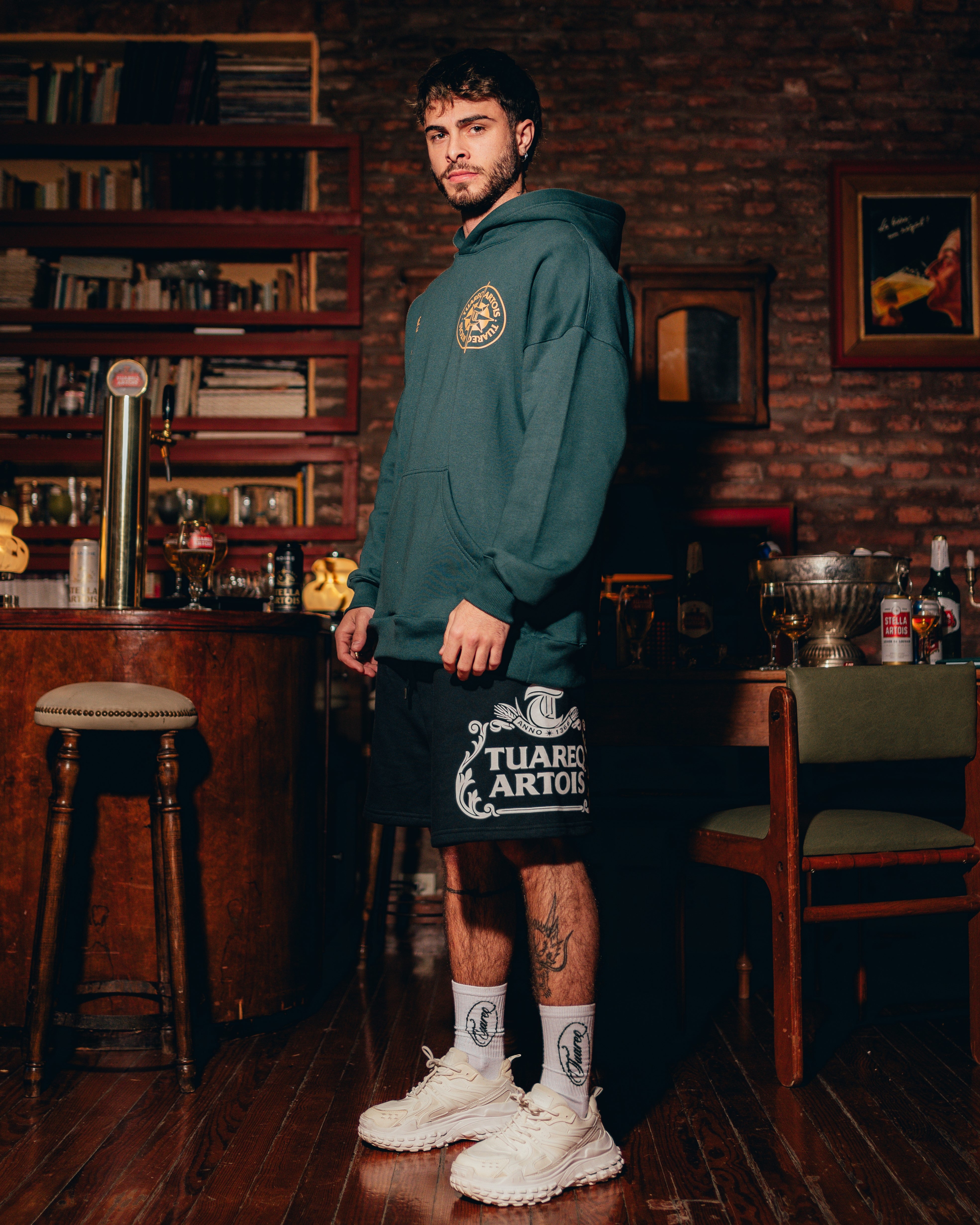 HOODIE PESADO [ STELLA ARTOIS ]  BOTTLE GREEN