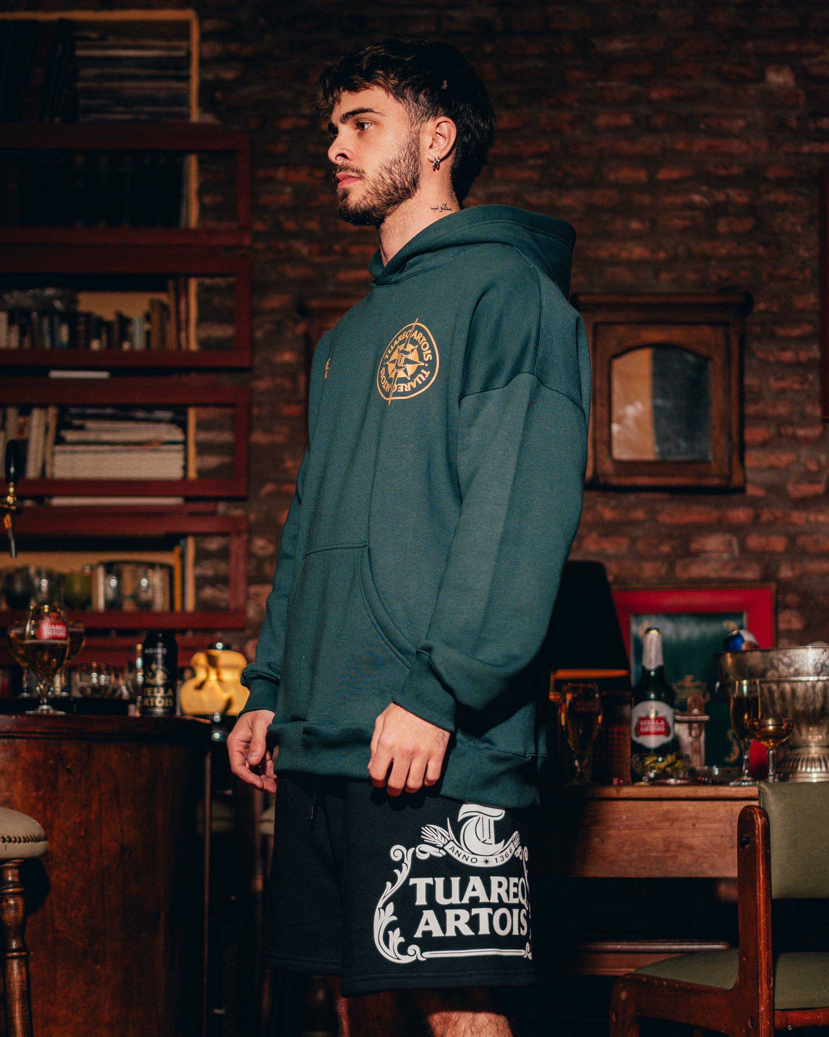 HOODIE PESADO [ STELLA ARTOIS ]  BOTTLE GREEN