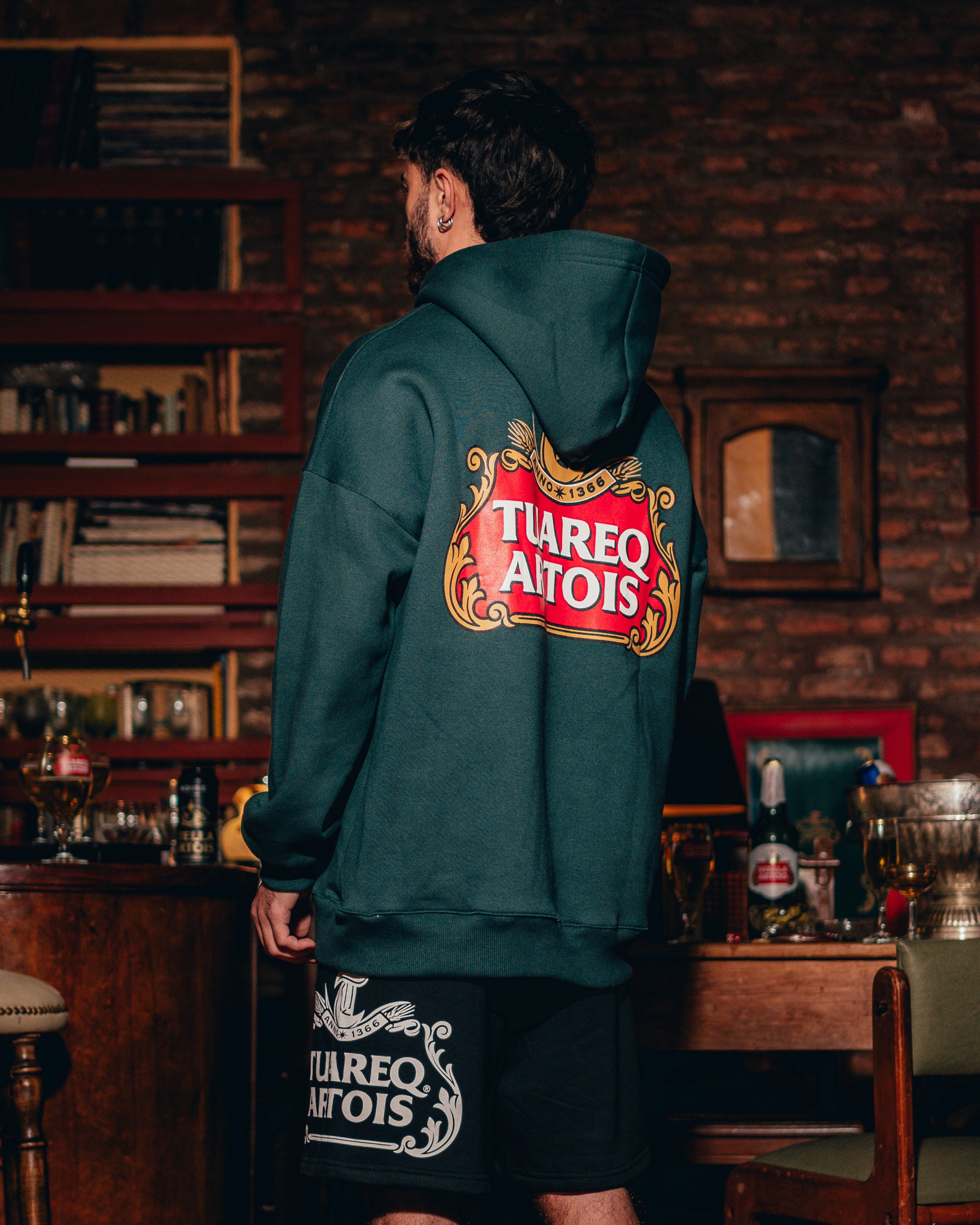 HOODIE PESADO [ STELLA ARTOIS ]  BOTTLE GREEN