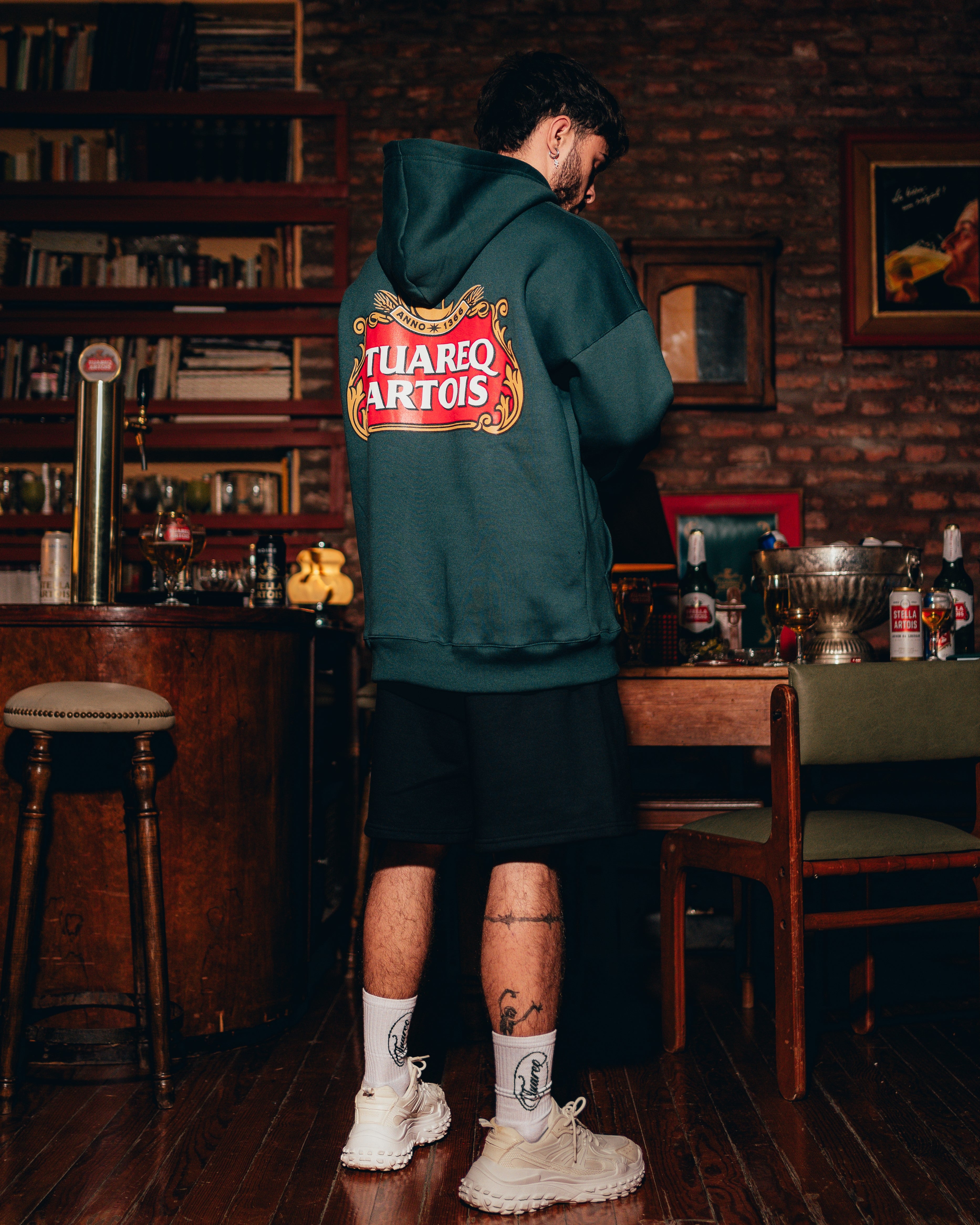 HOODIE PESADO [ STELLA ARTOIS ]  BOTTLE GREEN