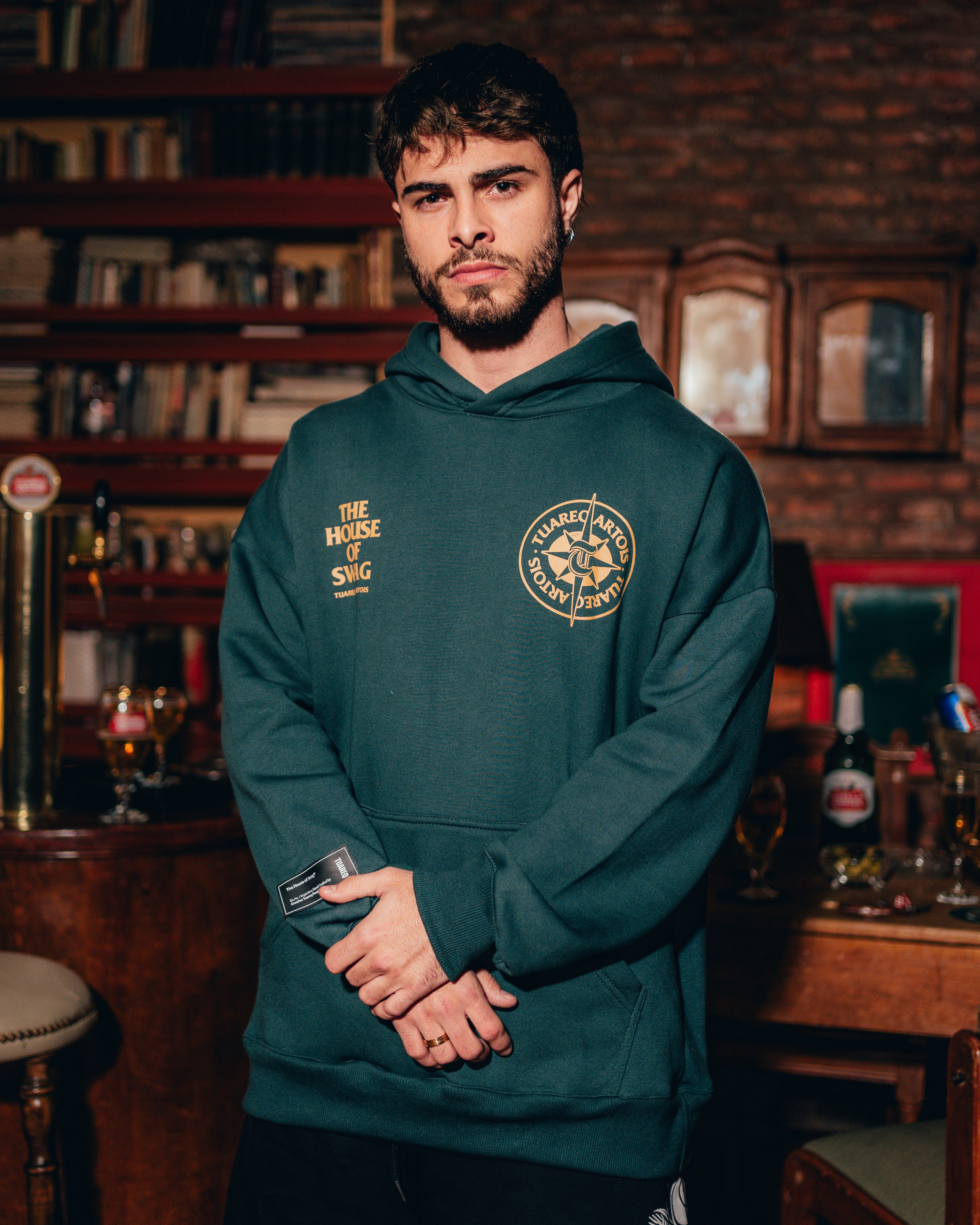 HOODIE PESADO [ STELLA ARTOIS ]  BOTTLE GREEN