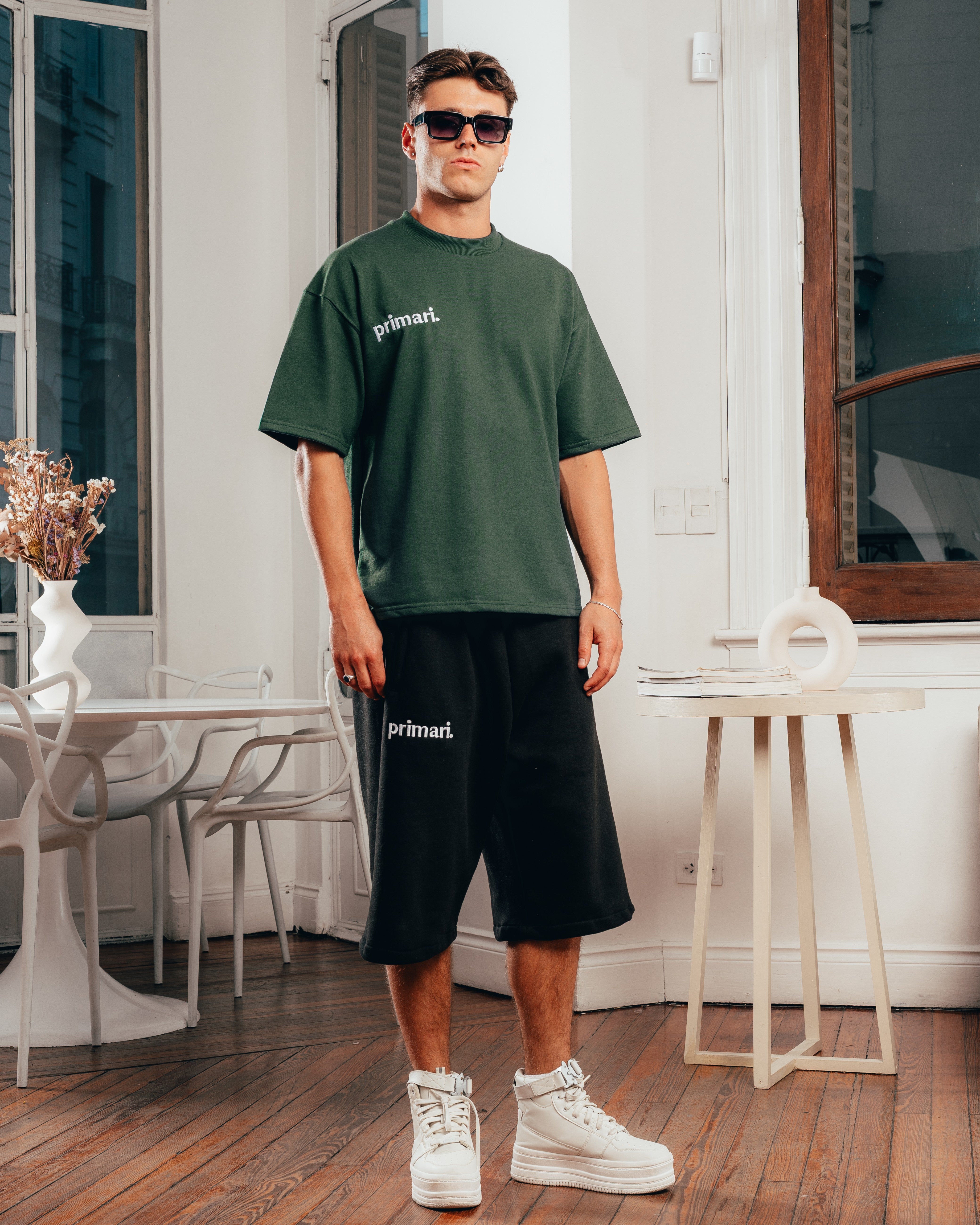 REMERA EXTRA PESADA SEMIOVER LETTER [ PRIMARI ] GREEN