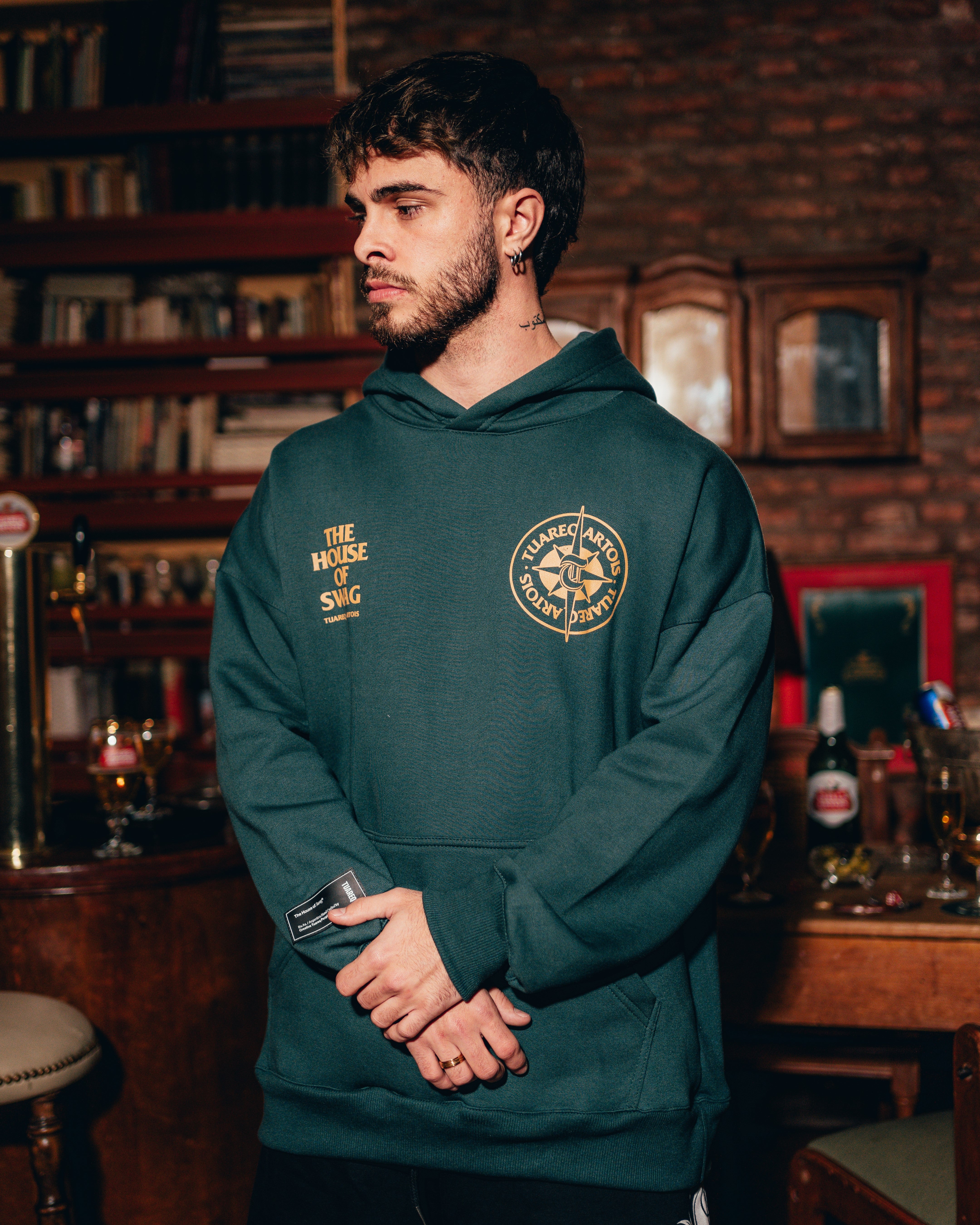 HOODIE PESADO [ STELLA ARTOIS ]  BOTTLE GREEN