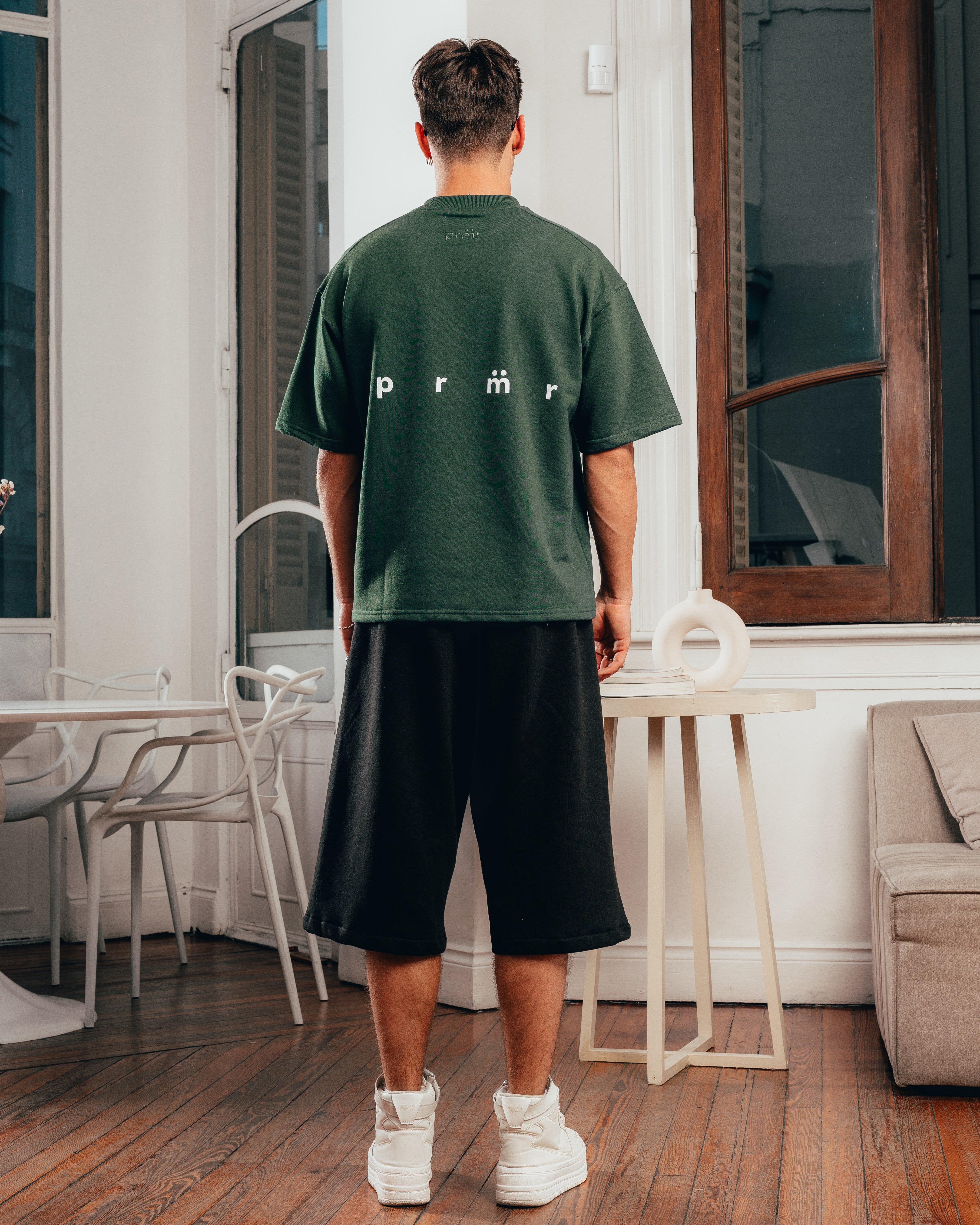 REMERA EXTRA PESADA SEMIOVER LETTER [ PRIMARI ] GREEN