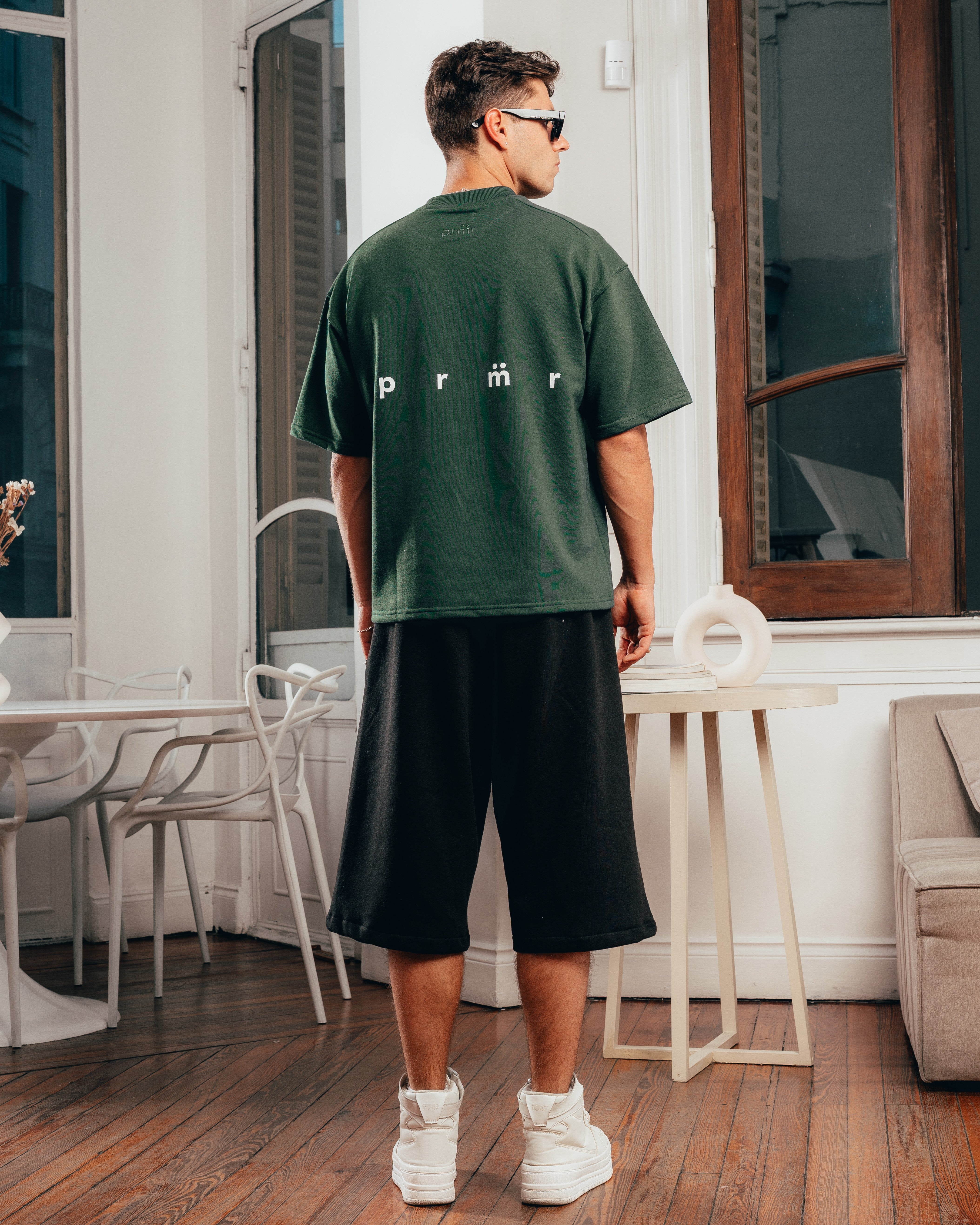 REMERA EXTRA PESADA SEMIOVER LETTER [ PRIMARI ] GREEN