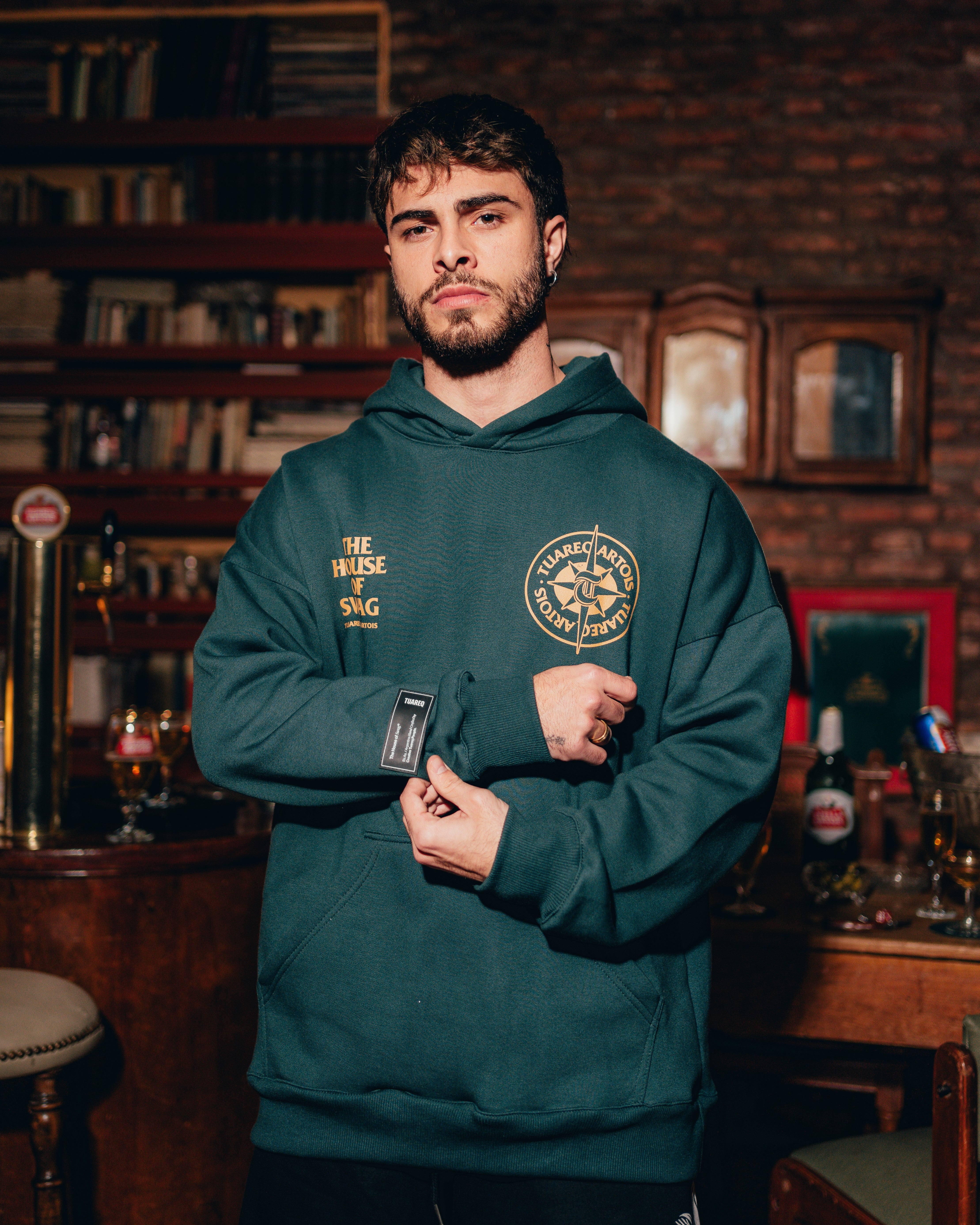 HOODIE PESADO [ STELLA ARTOIS ]  BOTTLE GREEN