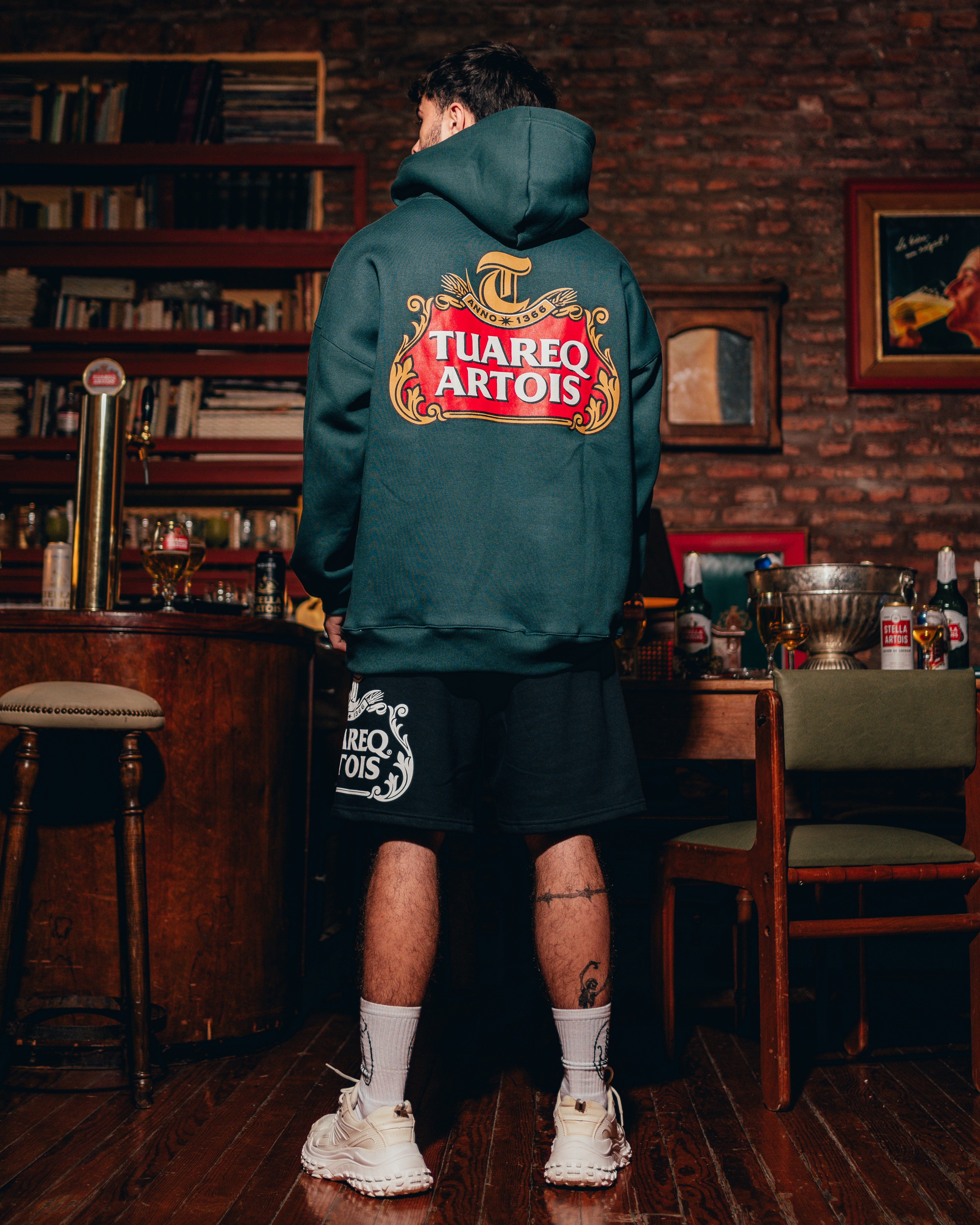 HOODIE PESADO [ STELLA ARTOIS ]  BOTTLE GREEN