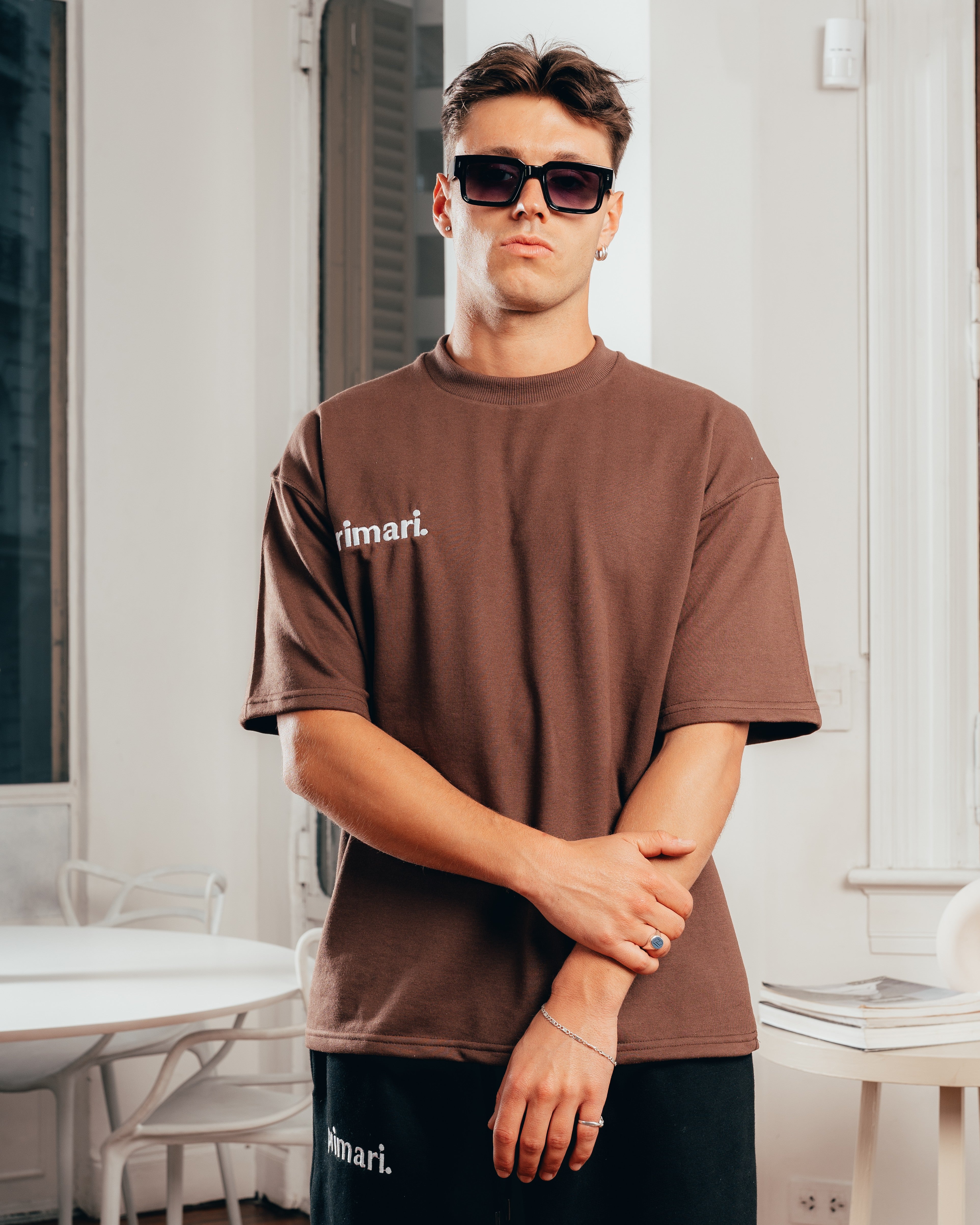 REMERA EXTRA PESADA SEMIOVER LETTER [ PRIMARI ] BROWN