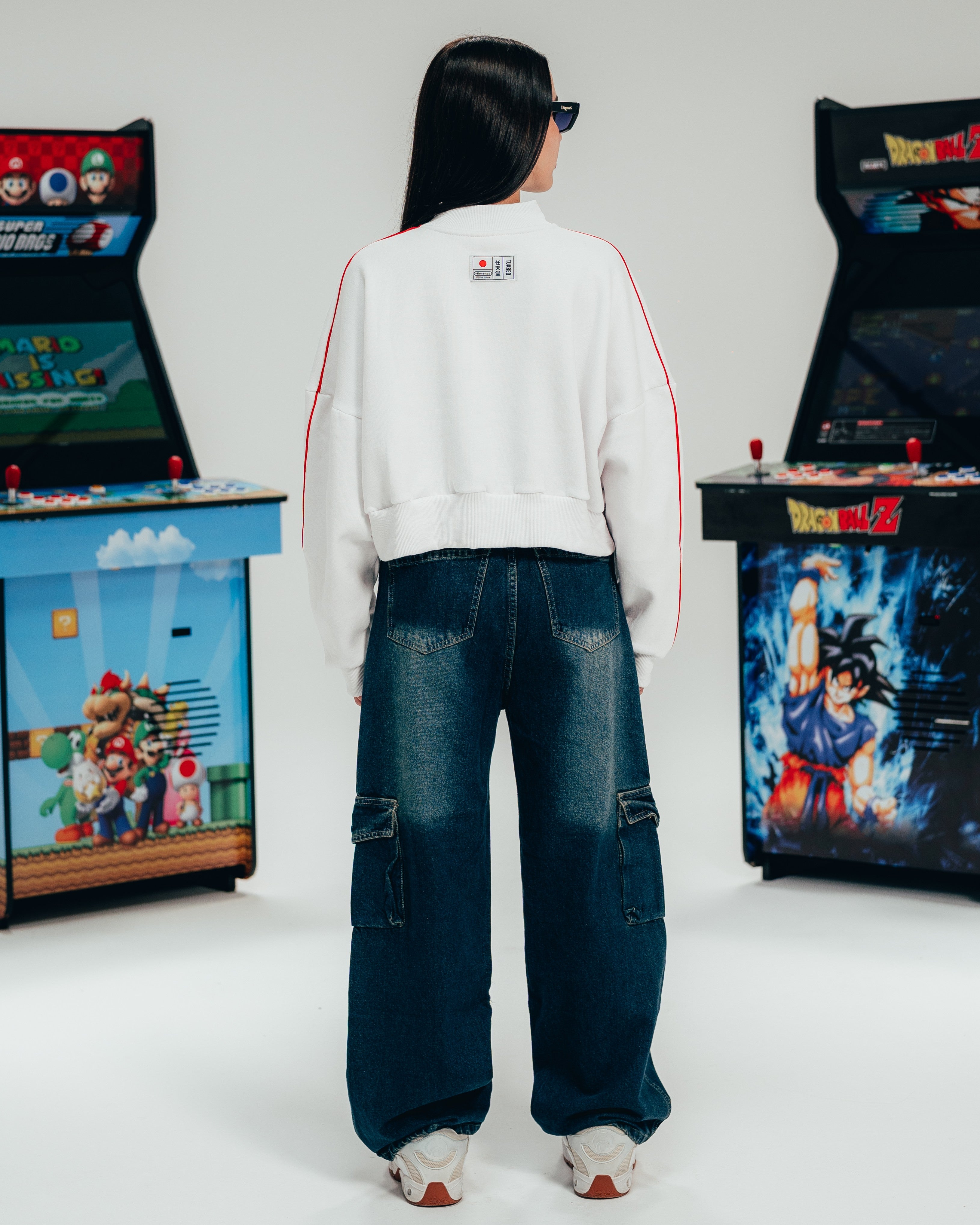 BUZO CROP [ NINTENDO ] FEMME WHITE