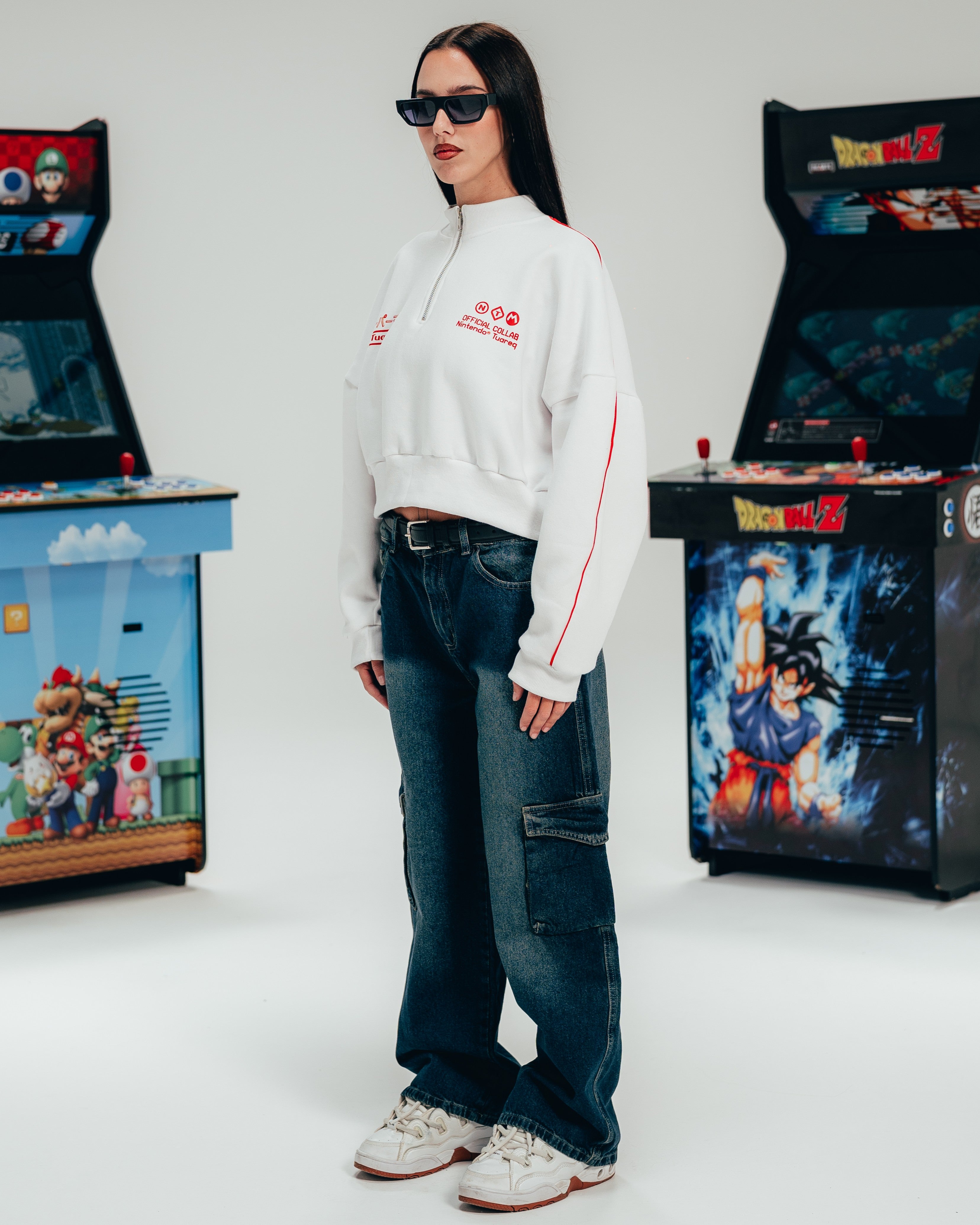 BUZO CROP [ NINTENDO ] FEMME WHITE