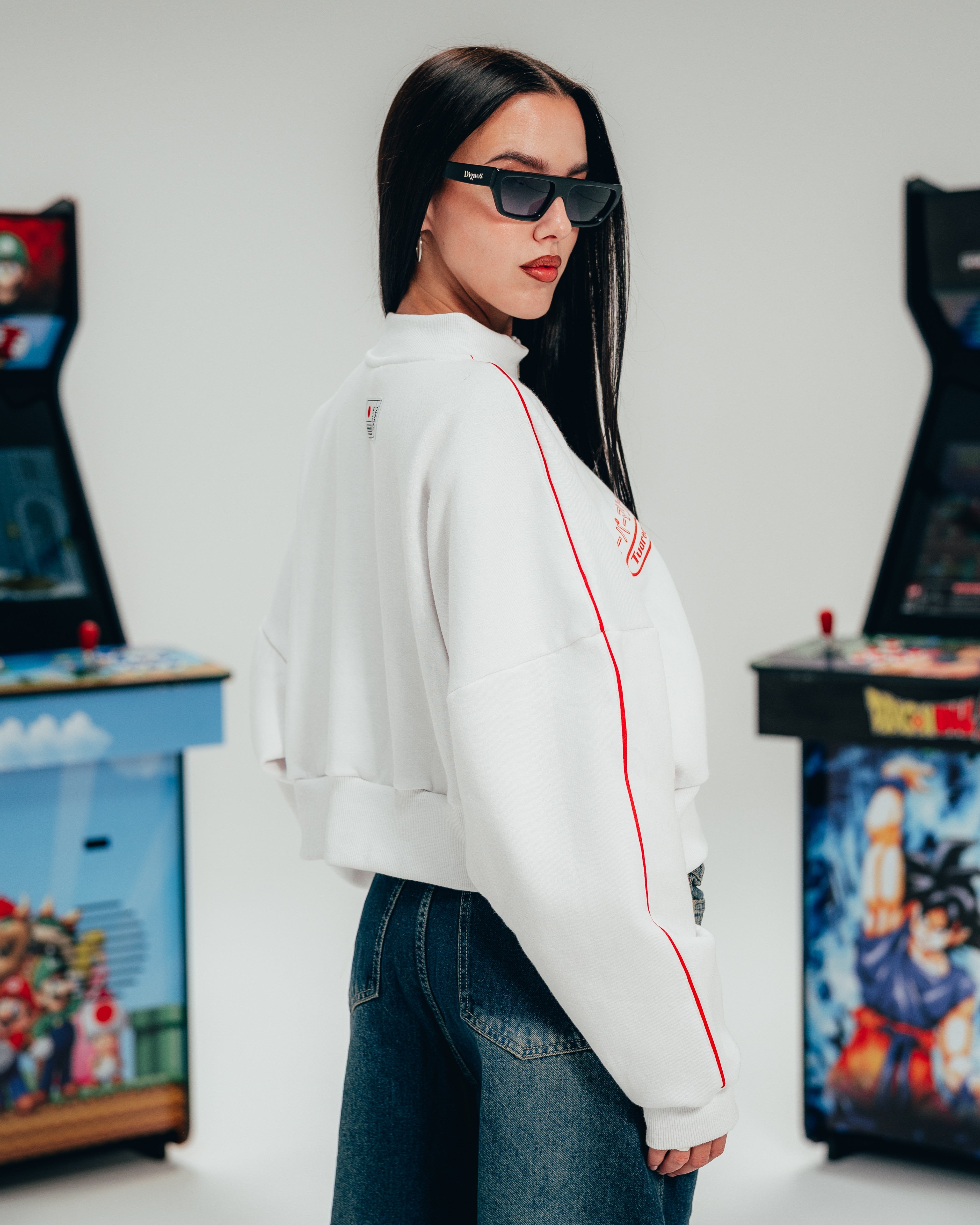 BUZO CROP [ NINTENDO ] FEMME WHITE