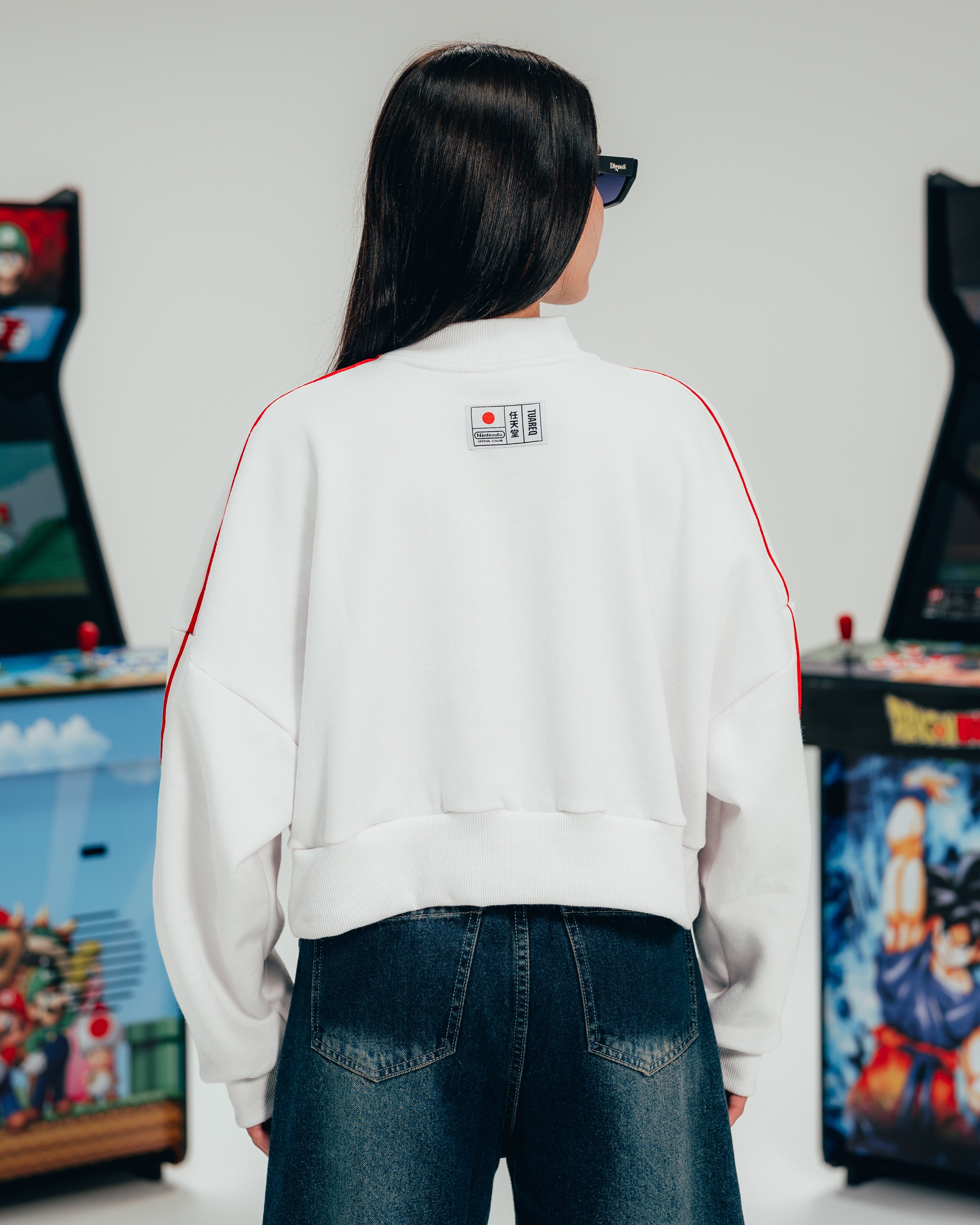 BUZO CROP [ NINTENDO ] FEMME WHITE