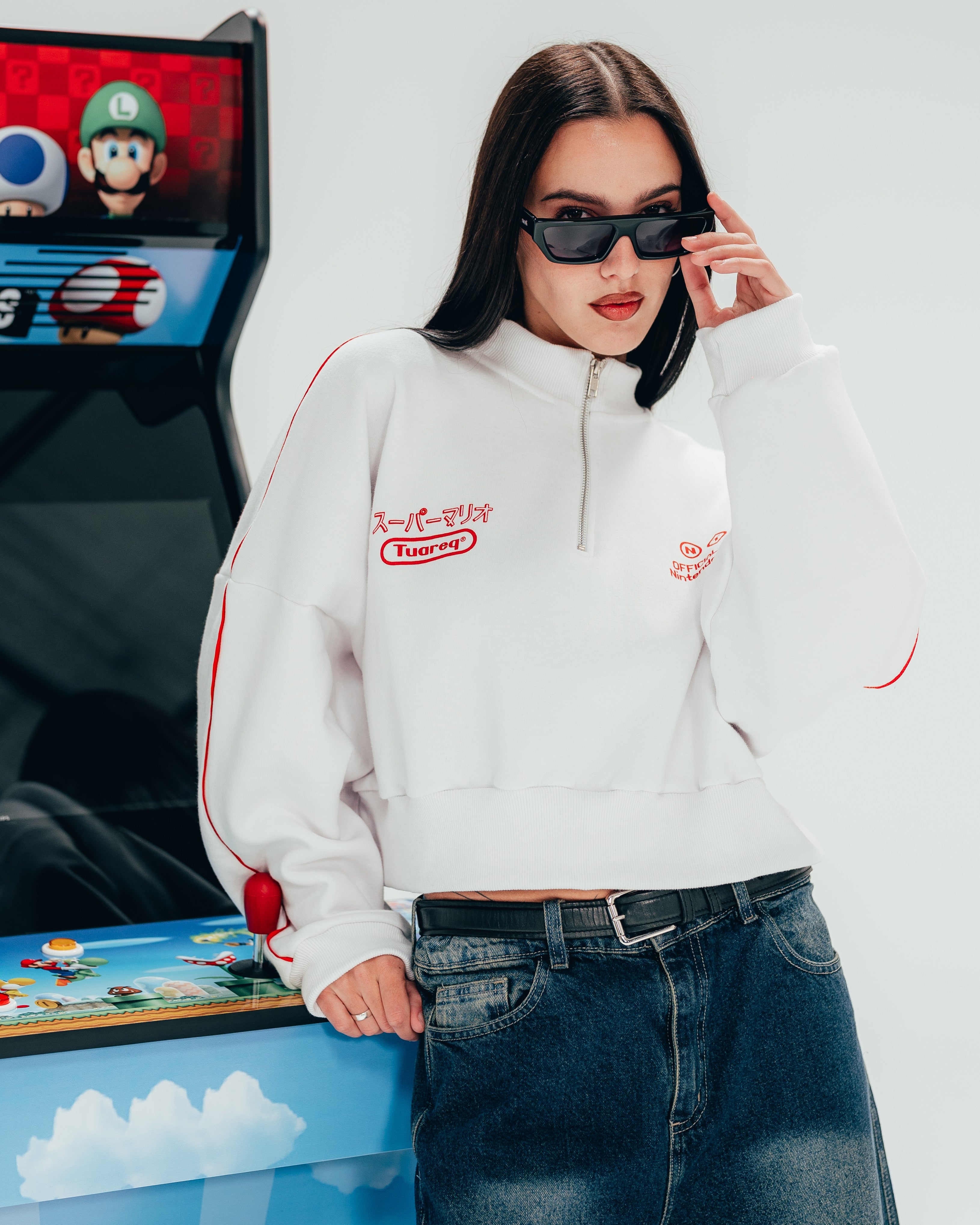 BUZO CROP [ NINTENDO ] FEMME WHITE