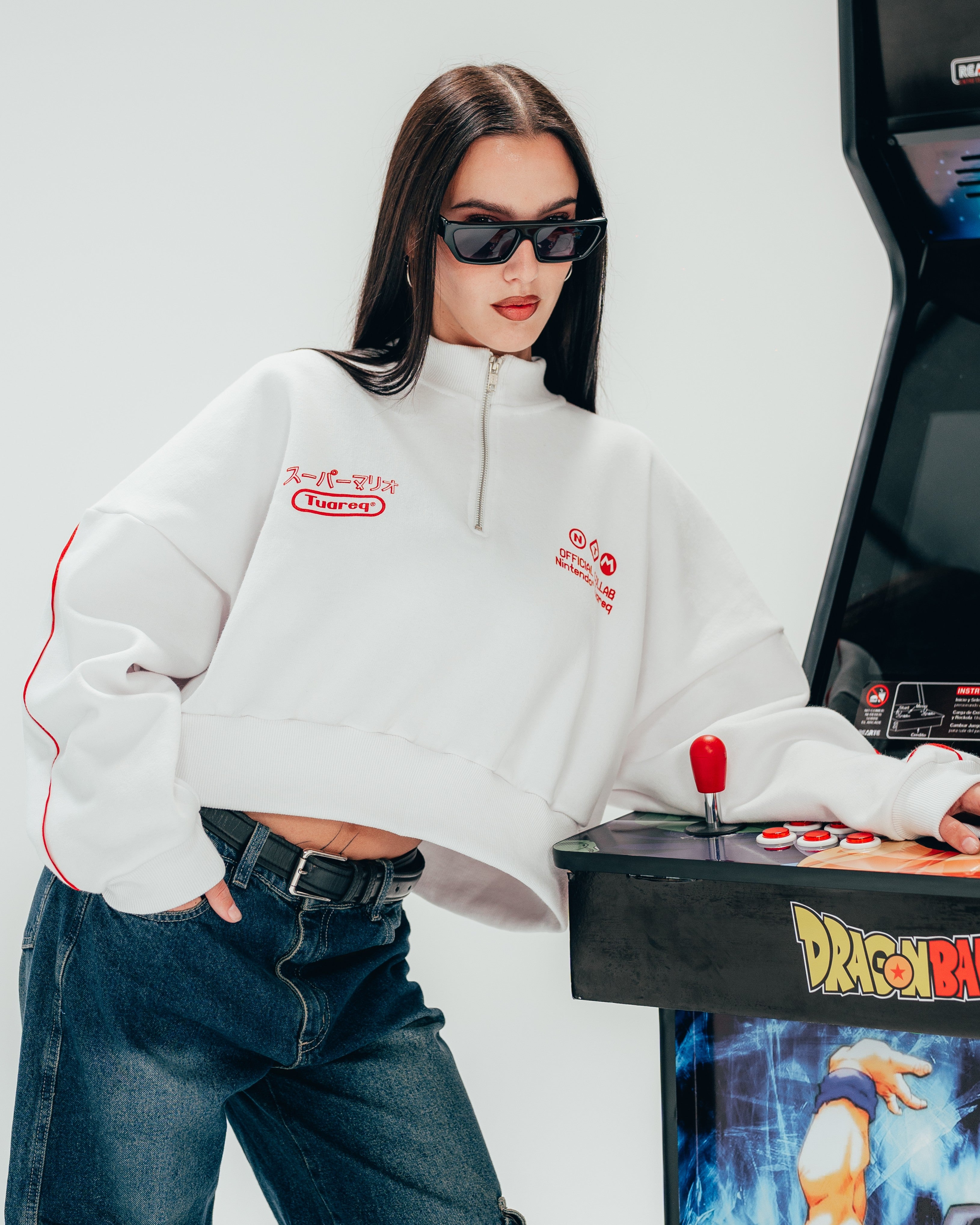 BUZO CROP [ NINTENDO ] FEMME WHITE