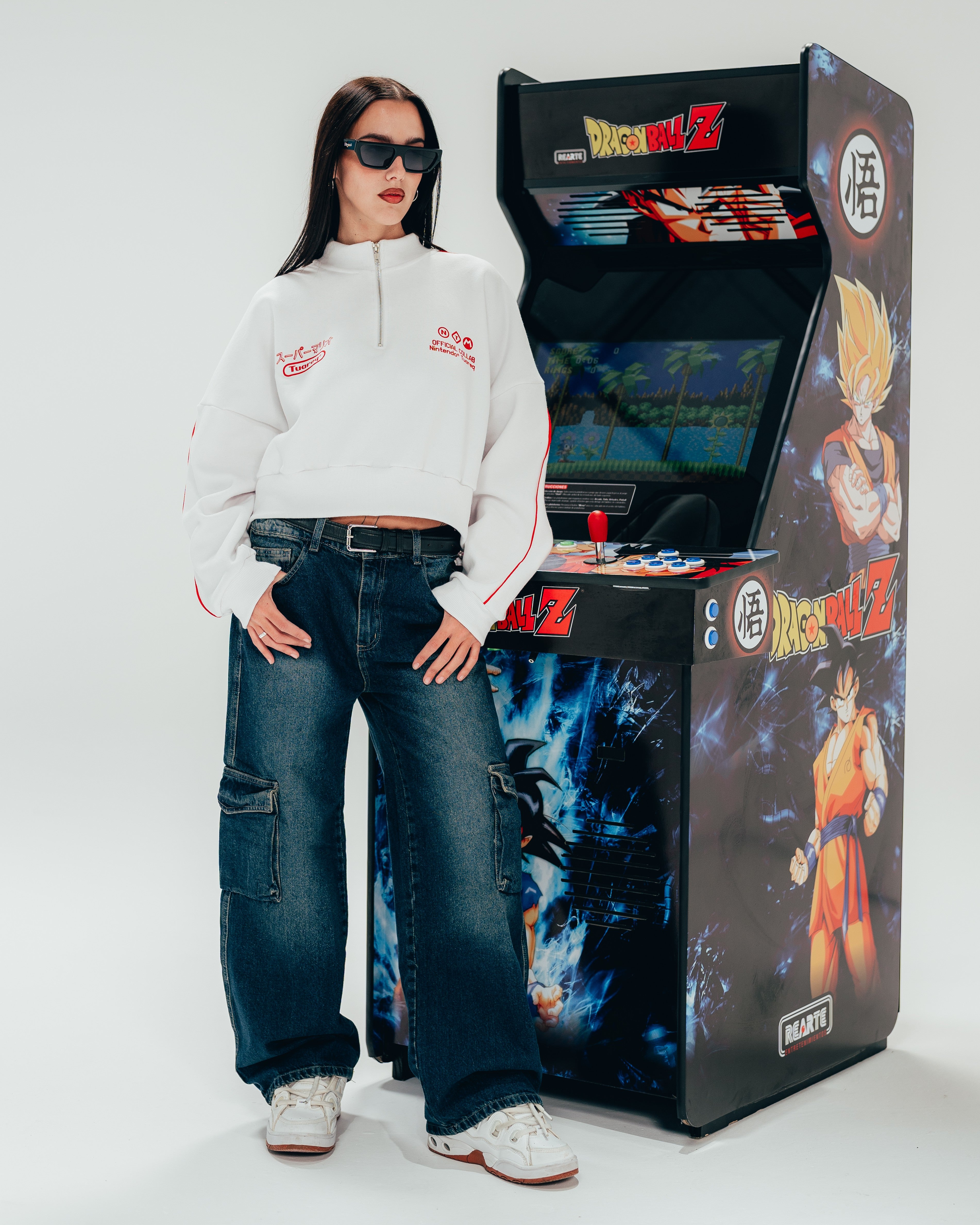 BUZO CROP [ NINTENDO ] FEMME WHITE