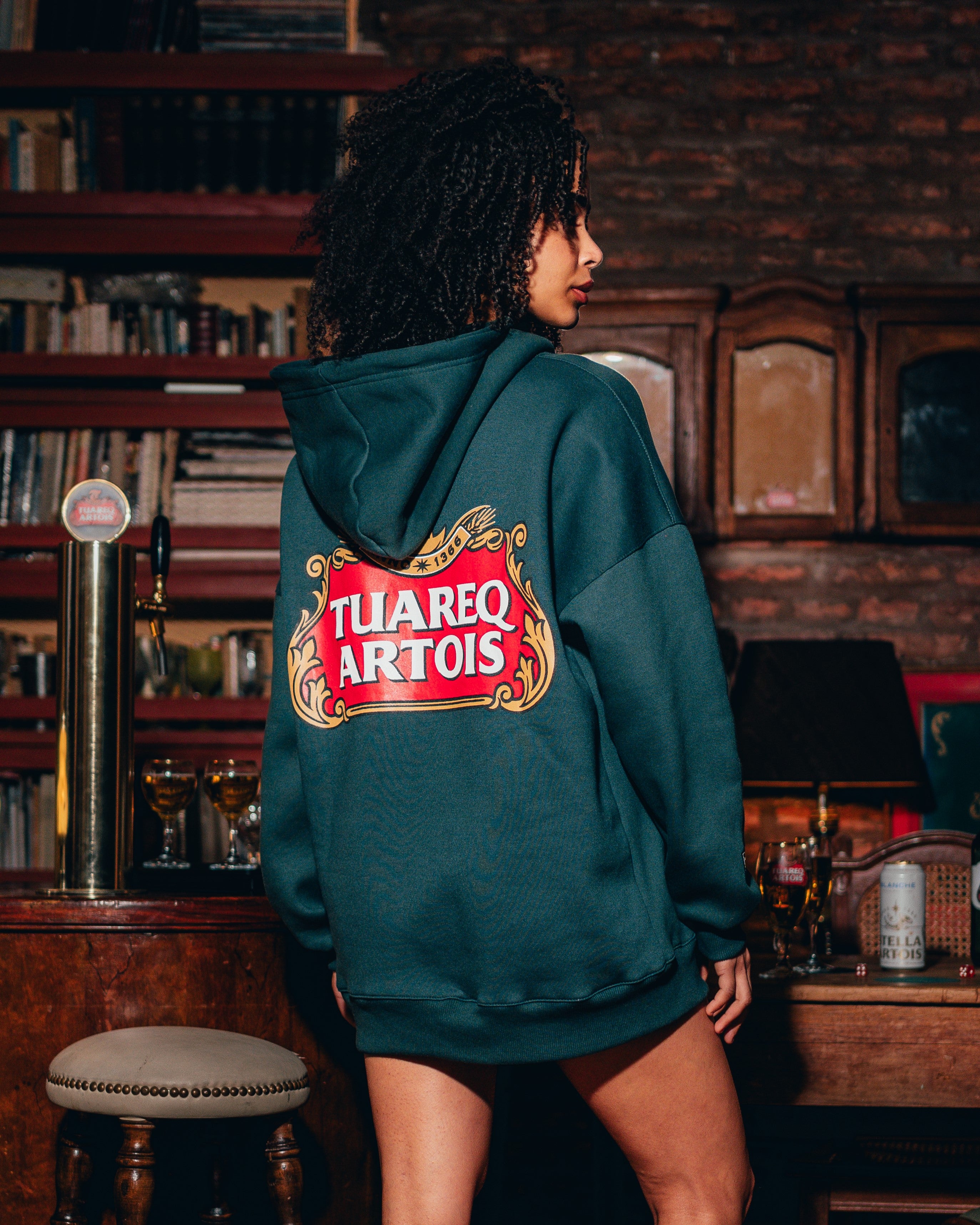 HOODIE PESADO [ STELLA ARTOIS ]  BOTTLE GREEN