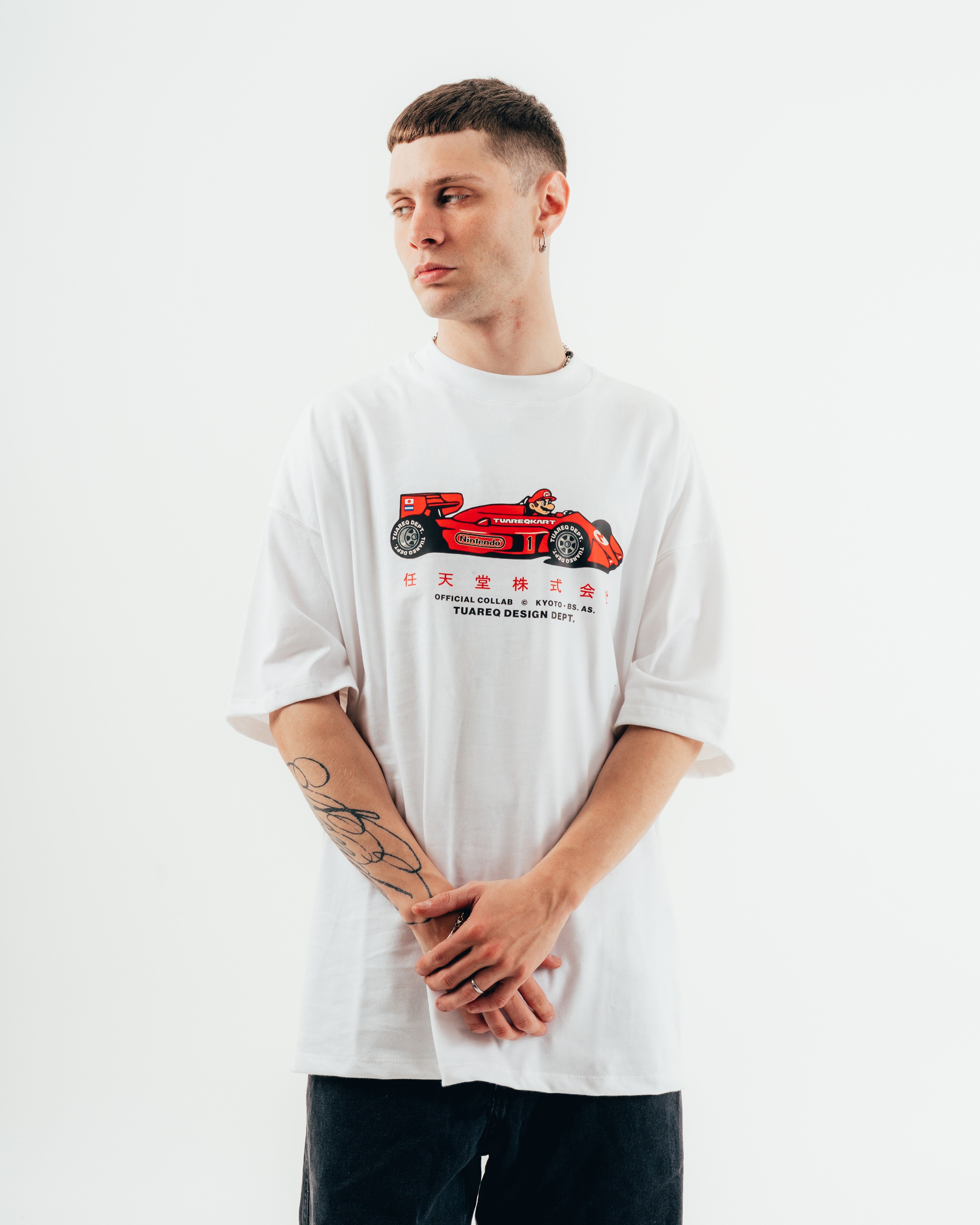 REMERA OVERSIZED [ NINTENDO ] MARIO KART WHITE