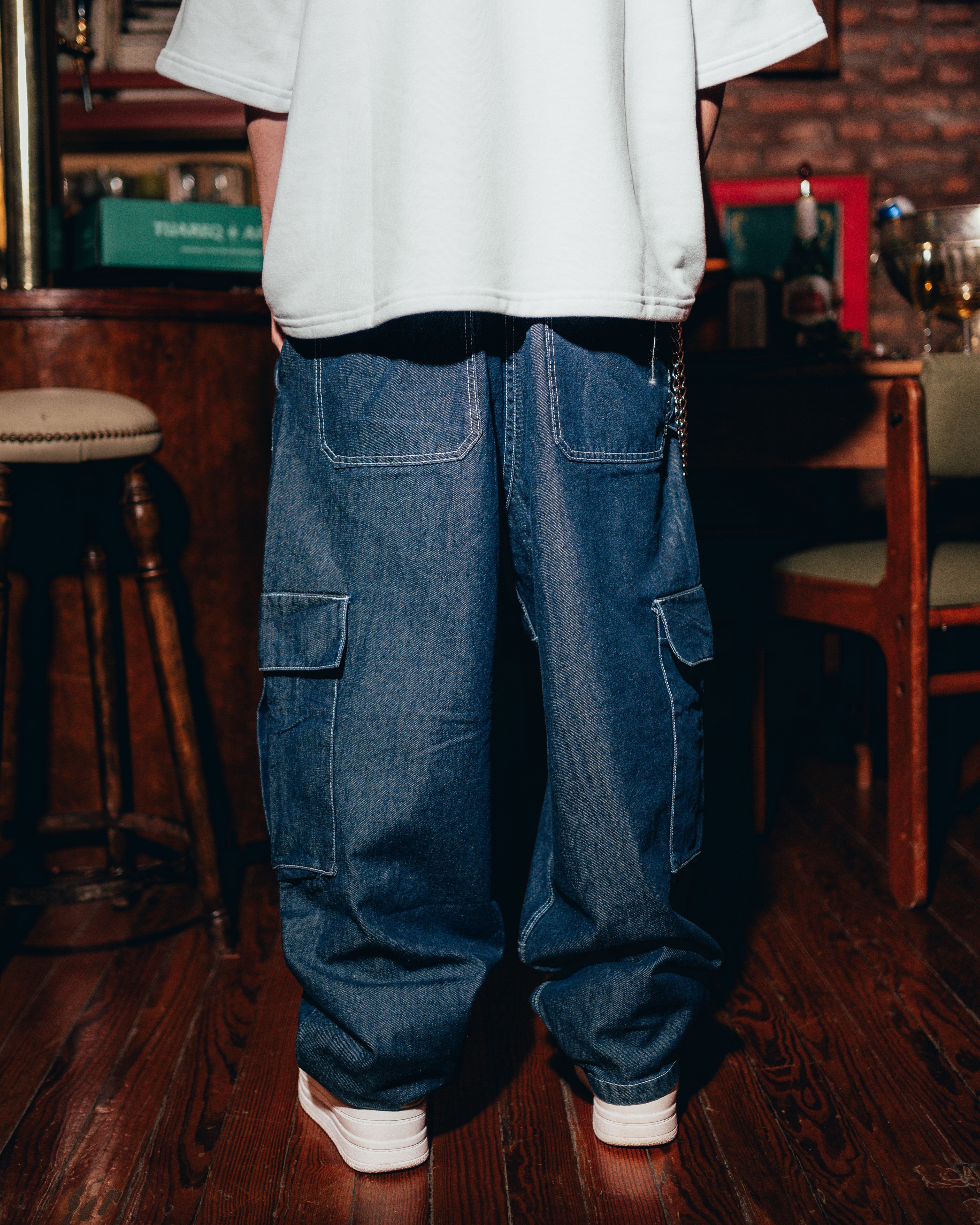 JEAN MOM BAGGY [ PRIMARY CARGO ]  TOTAL BLUE