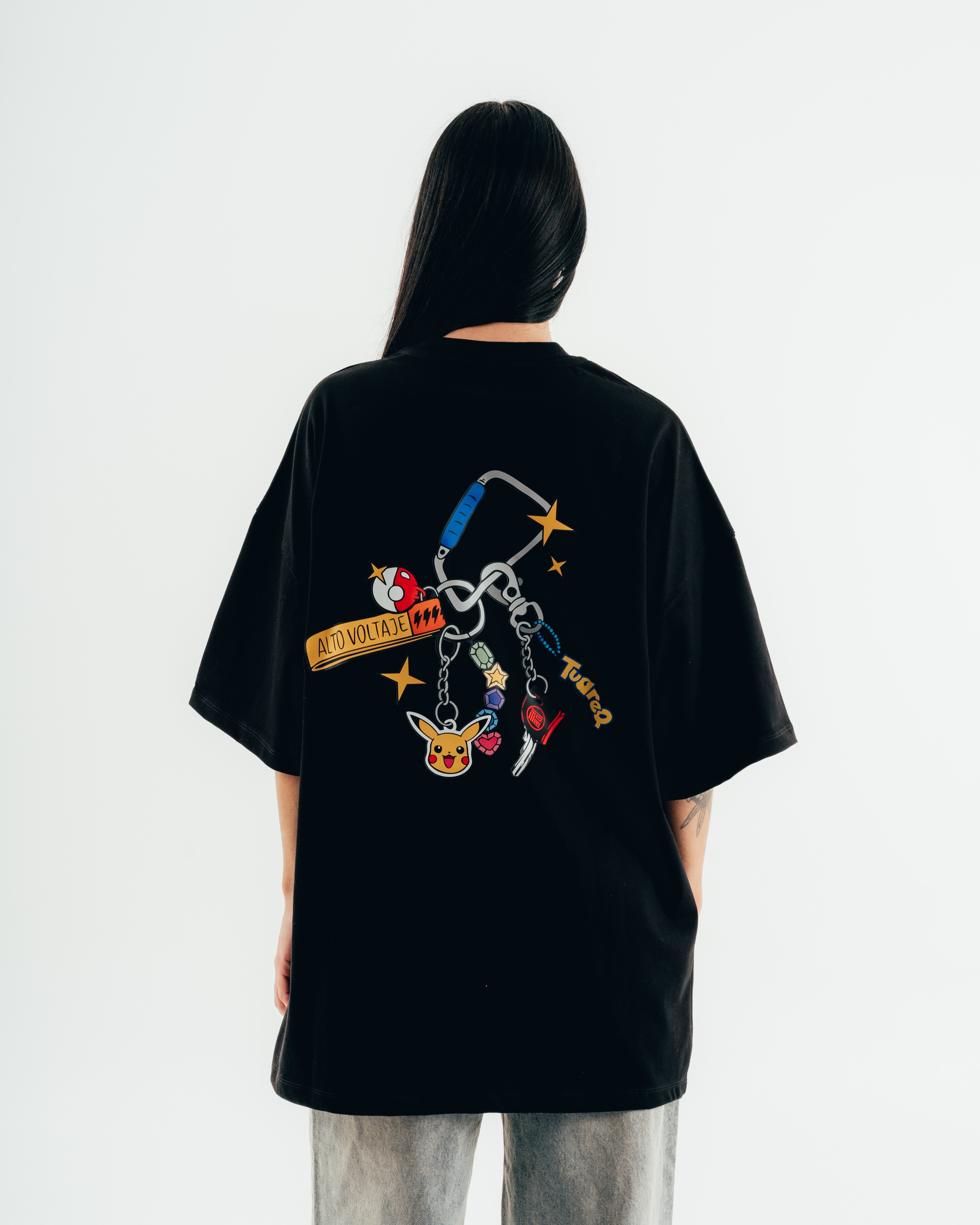 REMERA OVERSIZED [ NINTENDO ] PIKACHU BLACK