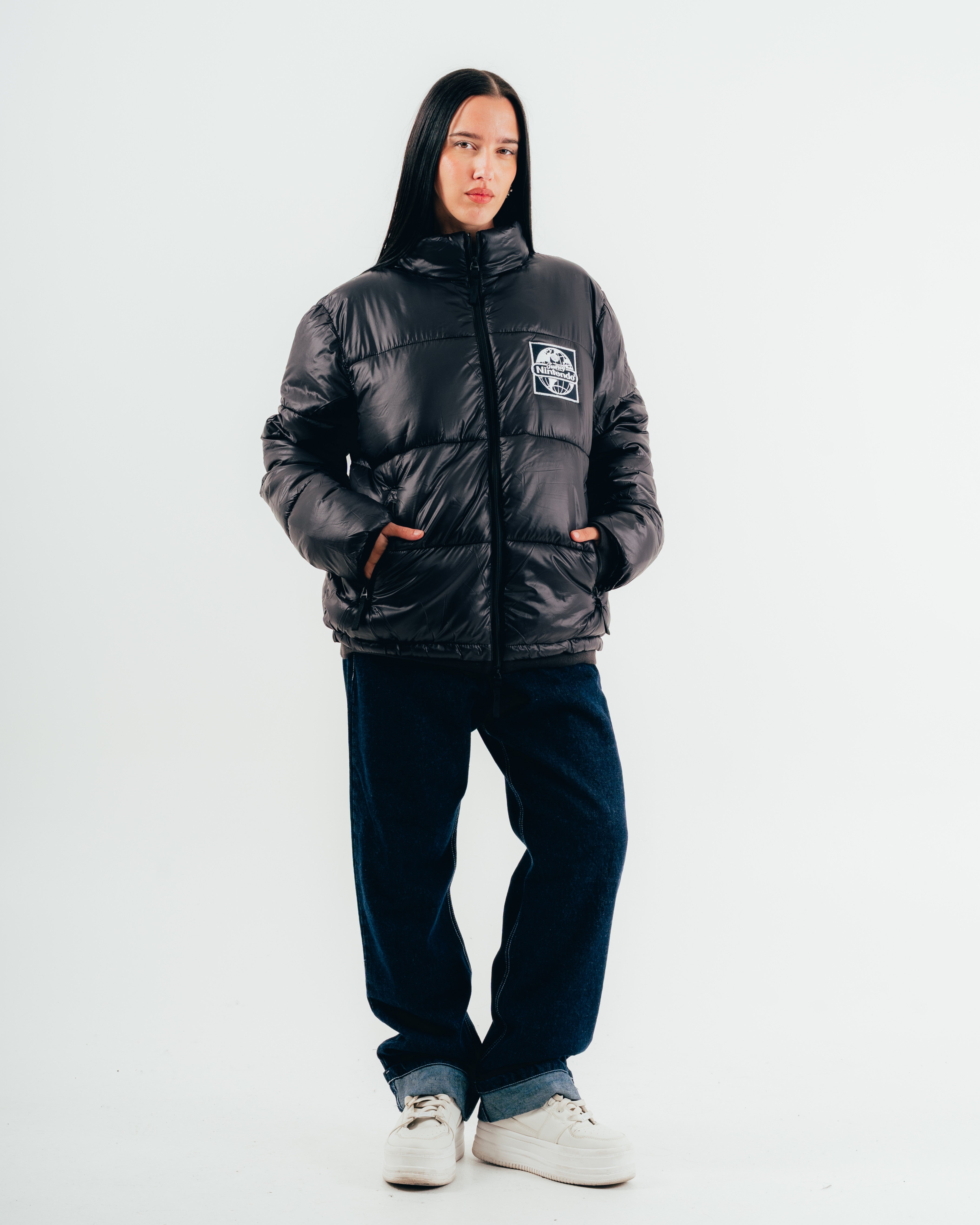 CAMPERA PUFFER [ NINTENDO  ] WORLD BLACK