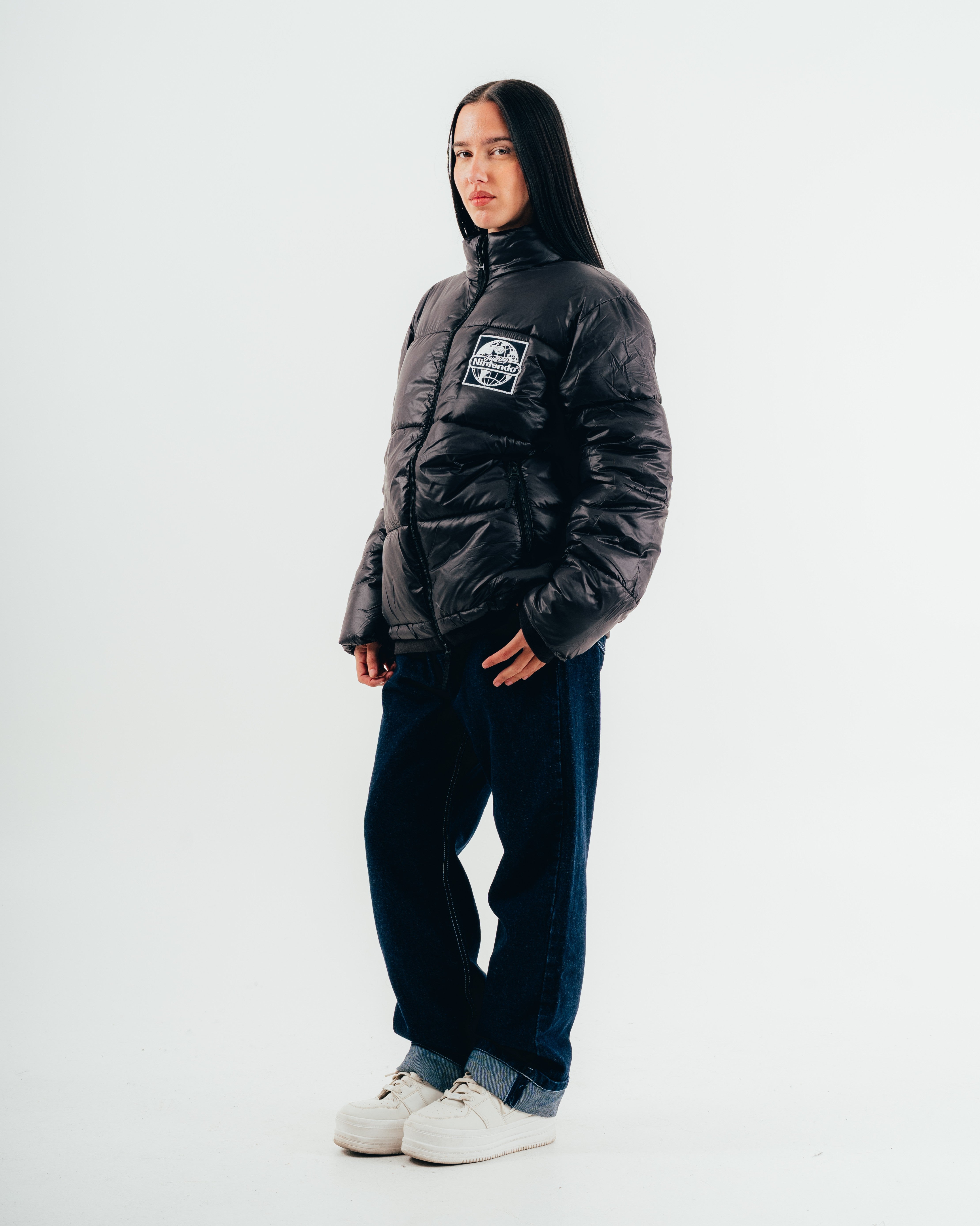 CAMPERA PUFFER [ NINTENDO  ] WORLD BLACK