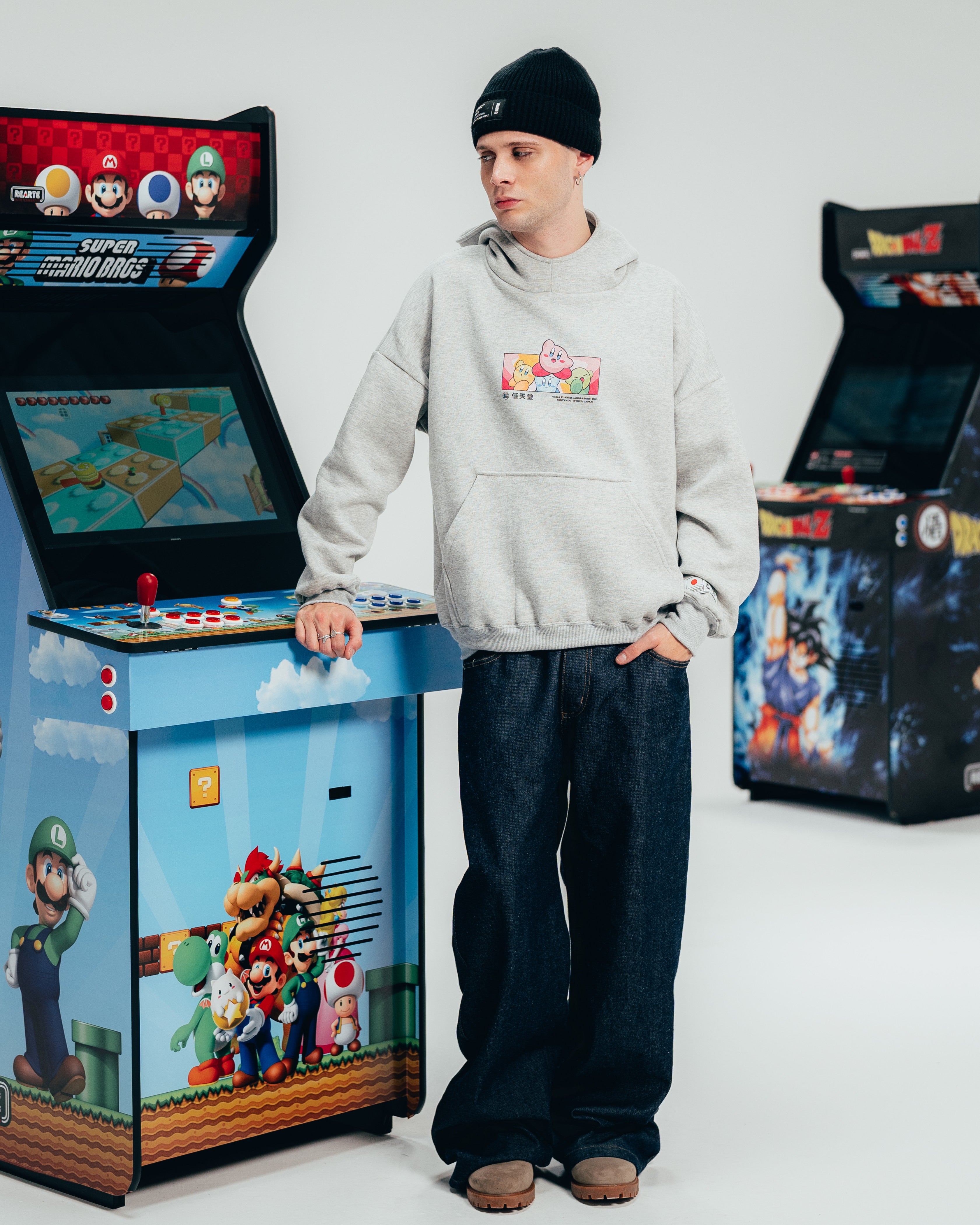 HOODIE EXTRAHEAVY [ NINTENDO ] KIRBY WORLD GREY