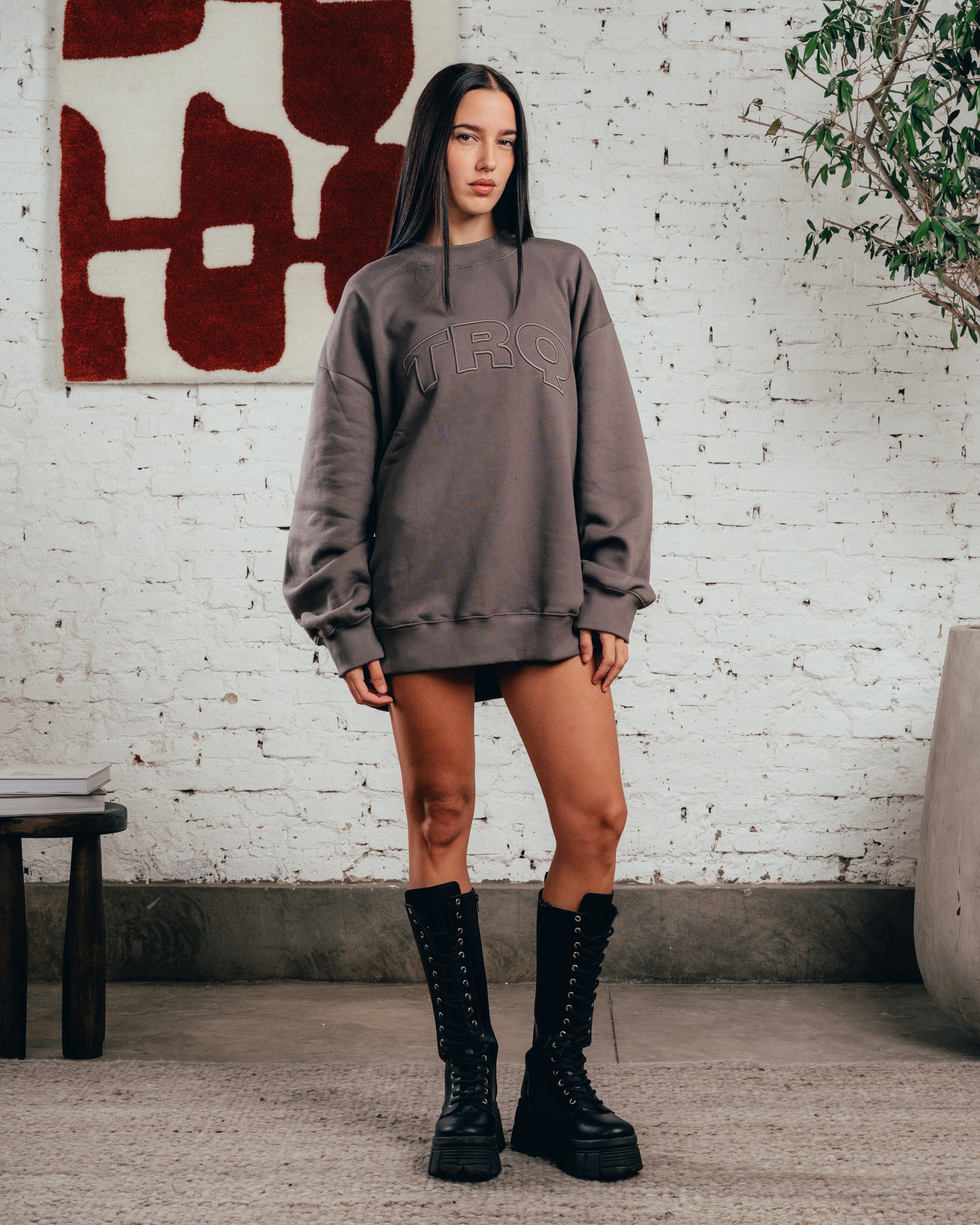 CREWNECK COSTURA  [ COMFORT ] TRQ GREY
