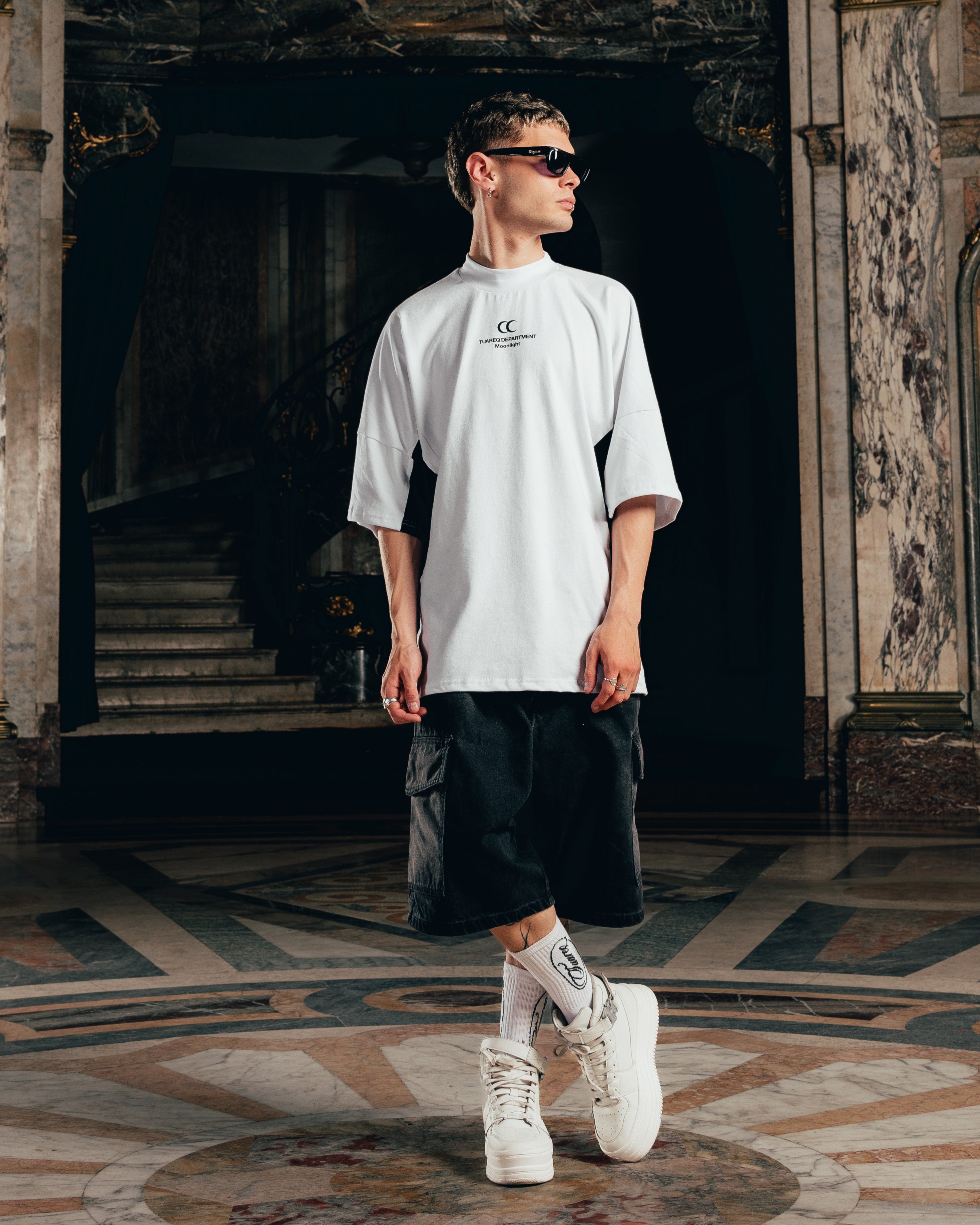 REMERA OVERSIZED [ BICOLOR ] WHITE