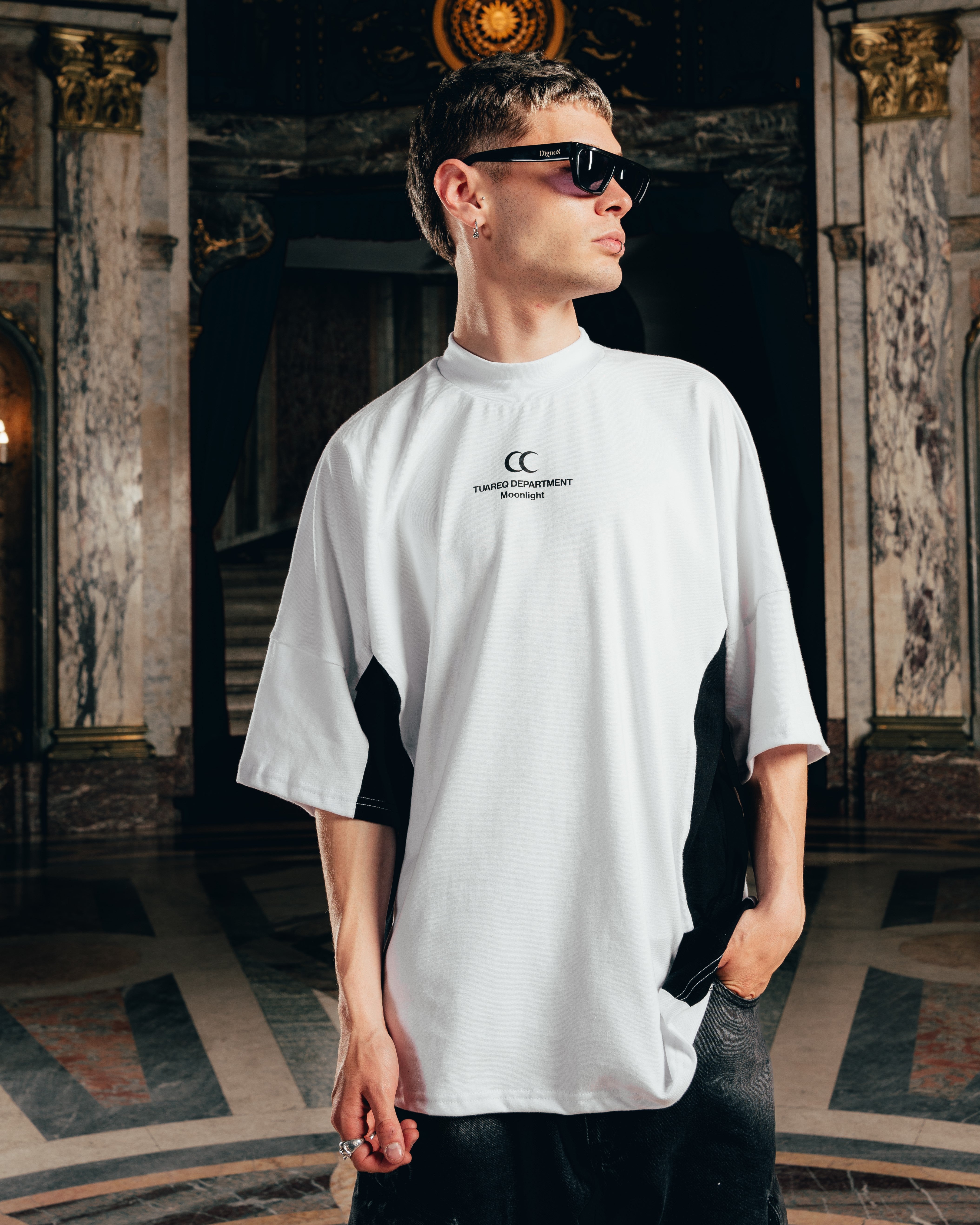 REMERA OVERSIZED [ BICOLOR ] WHITE