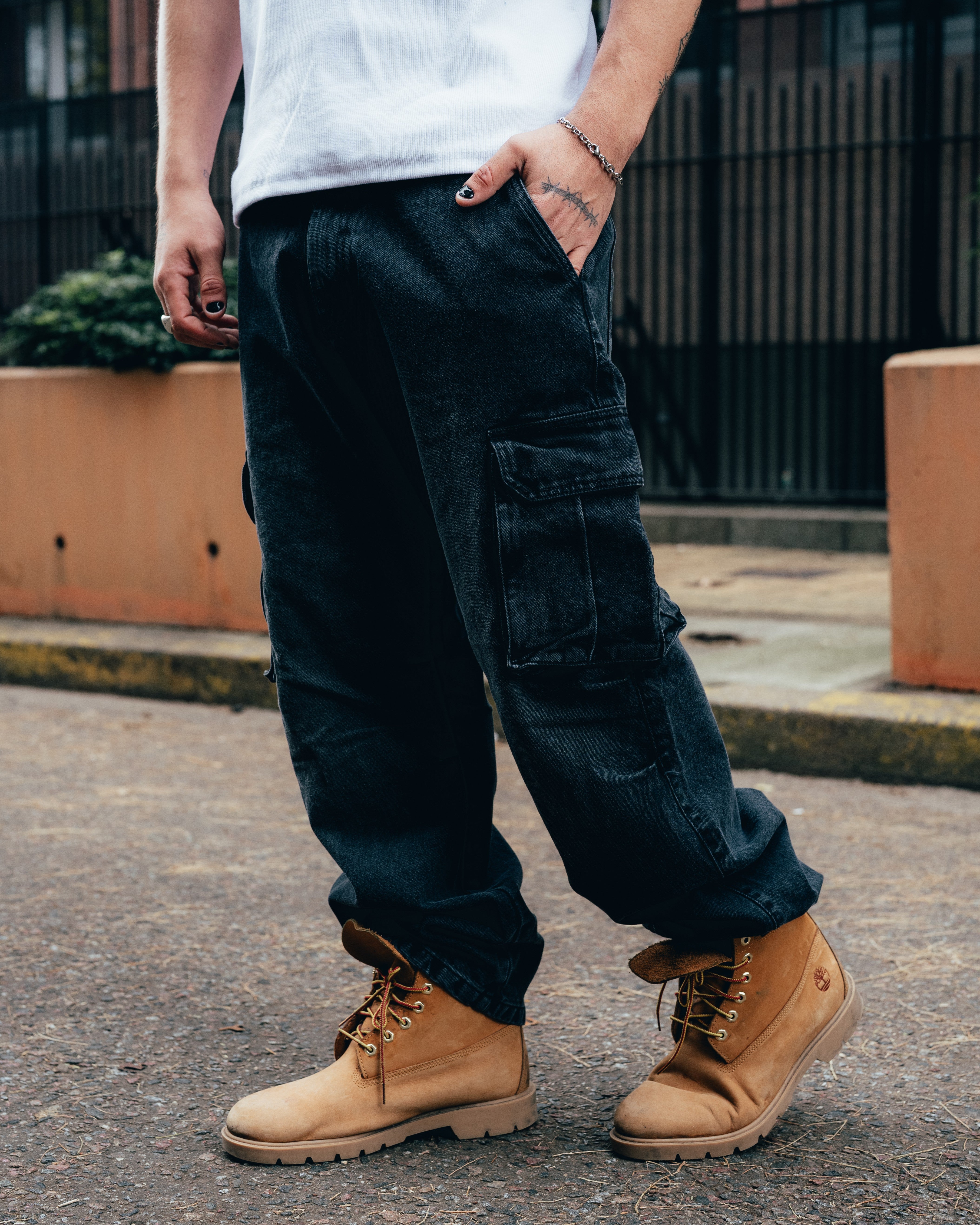 JEAN CARGO [ PRIMARI ] STONE BLACK