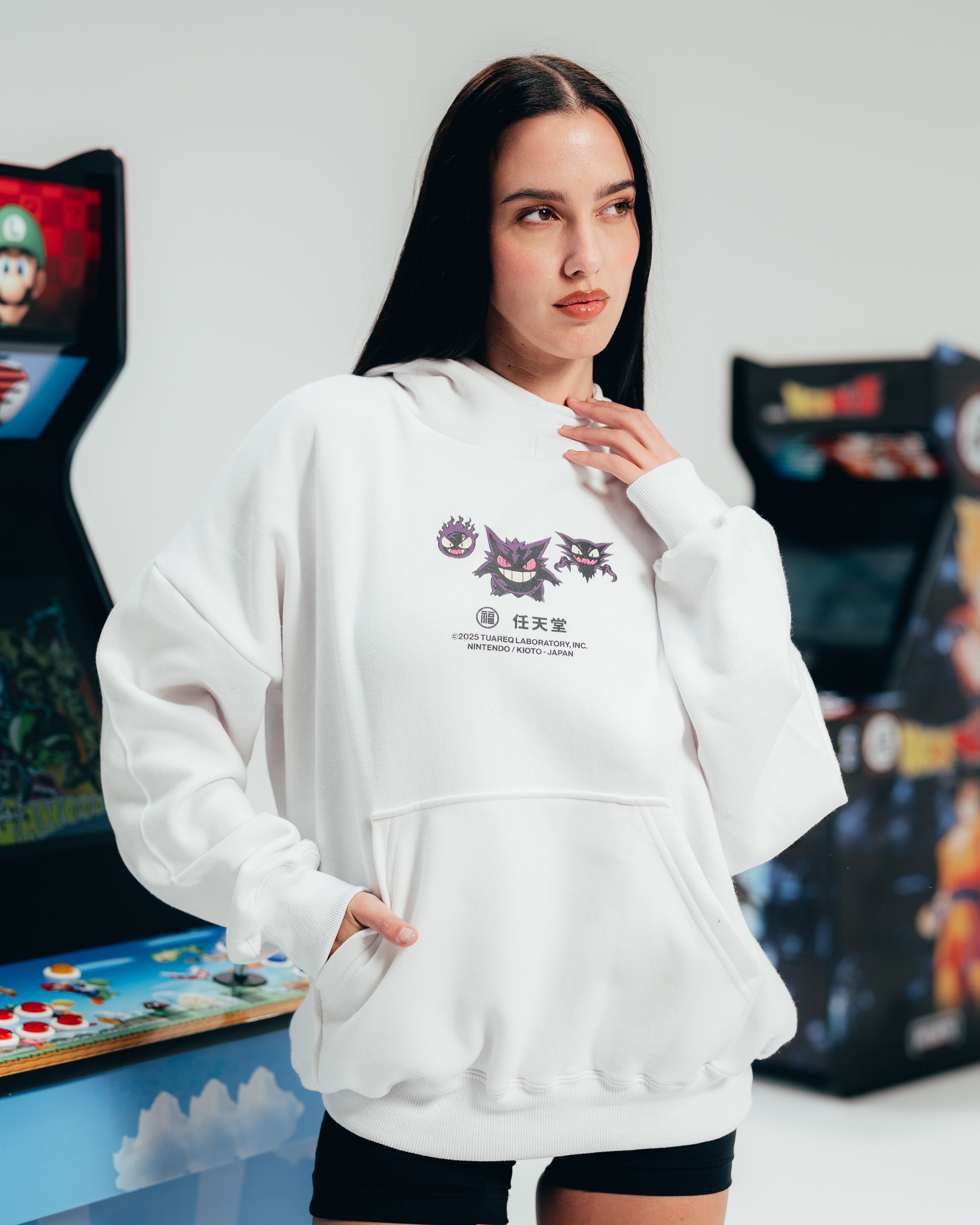HOODIE EXTRAHEAVY [ NINTENDO ] GENGAR WHITE