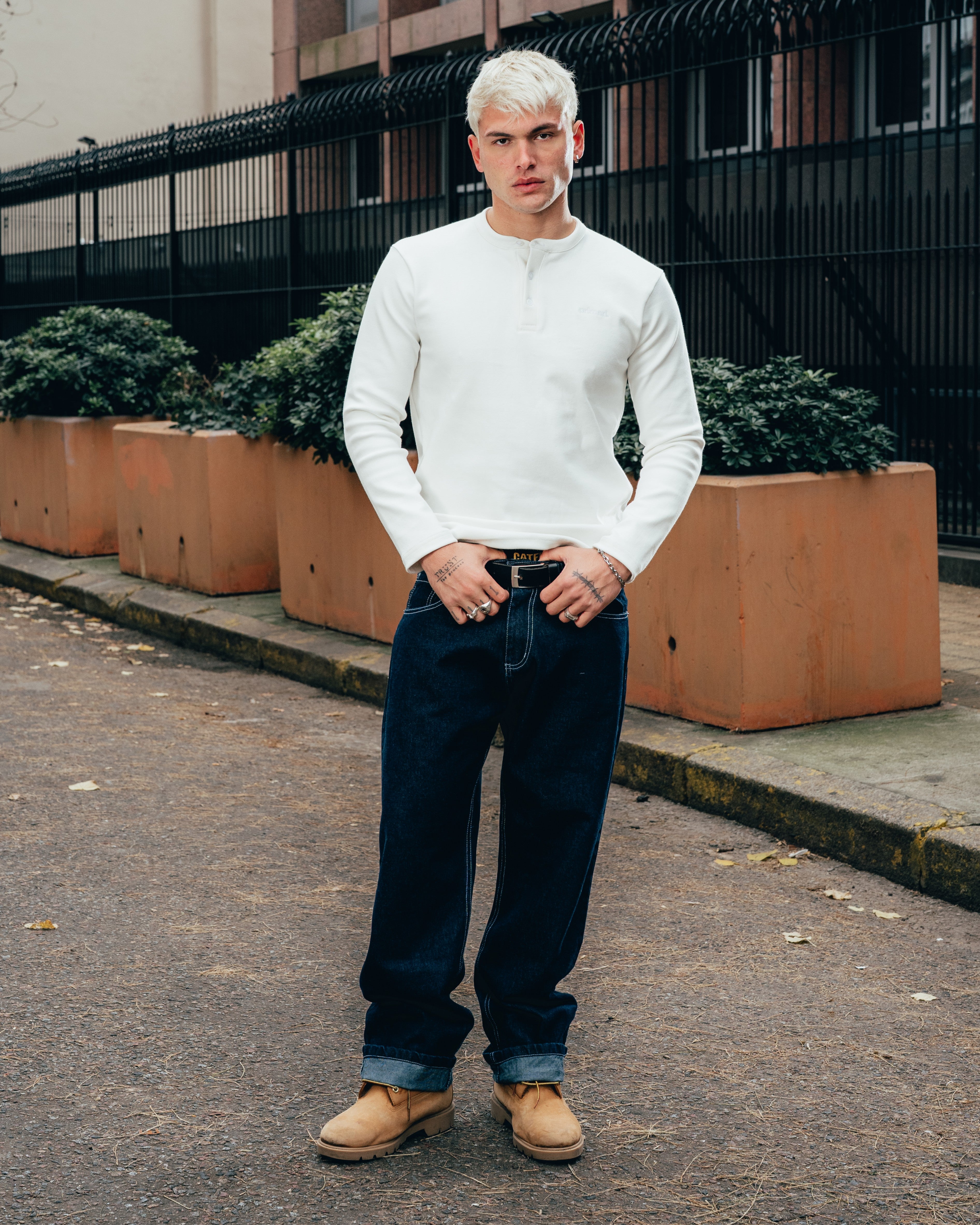 REMERA HENLEY MANGA LARGA [ PRIMARI ] WHITE
